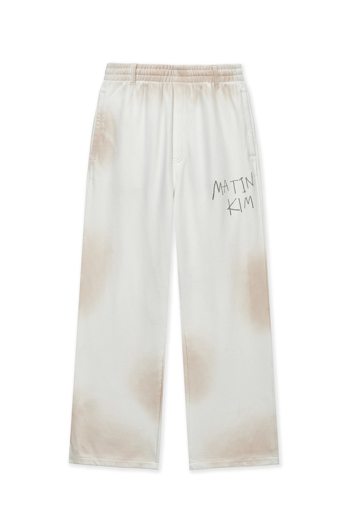 matinkim VINTAGE WASHED LOGO SWEATPANTS IN IVORY