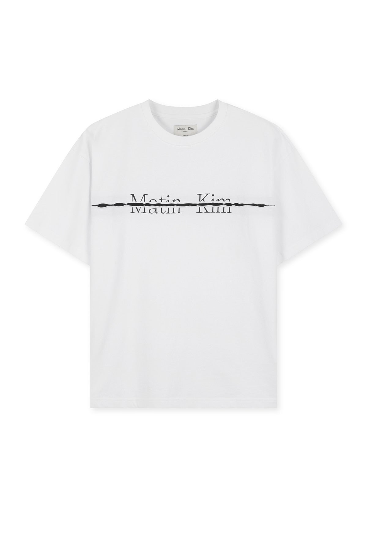 matinkim MATIN KIM LOGO CUTTED LAYERED TOP IN WHITE