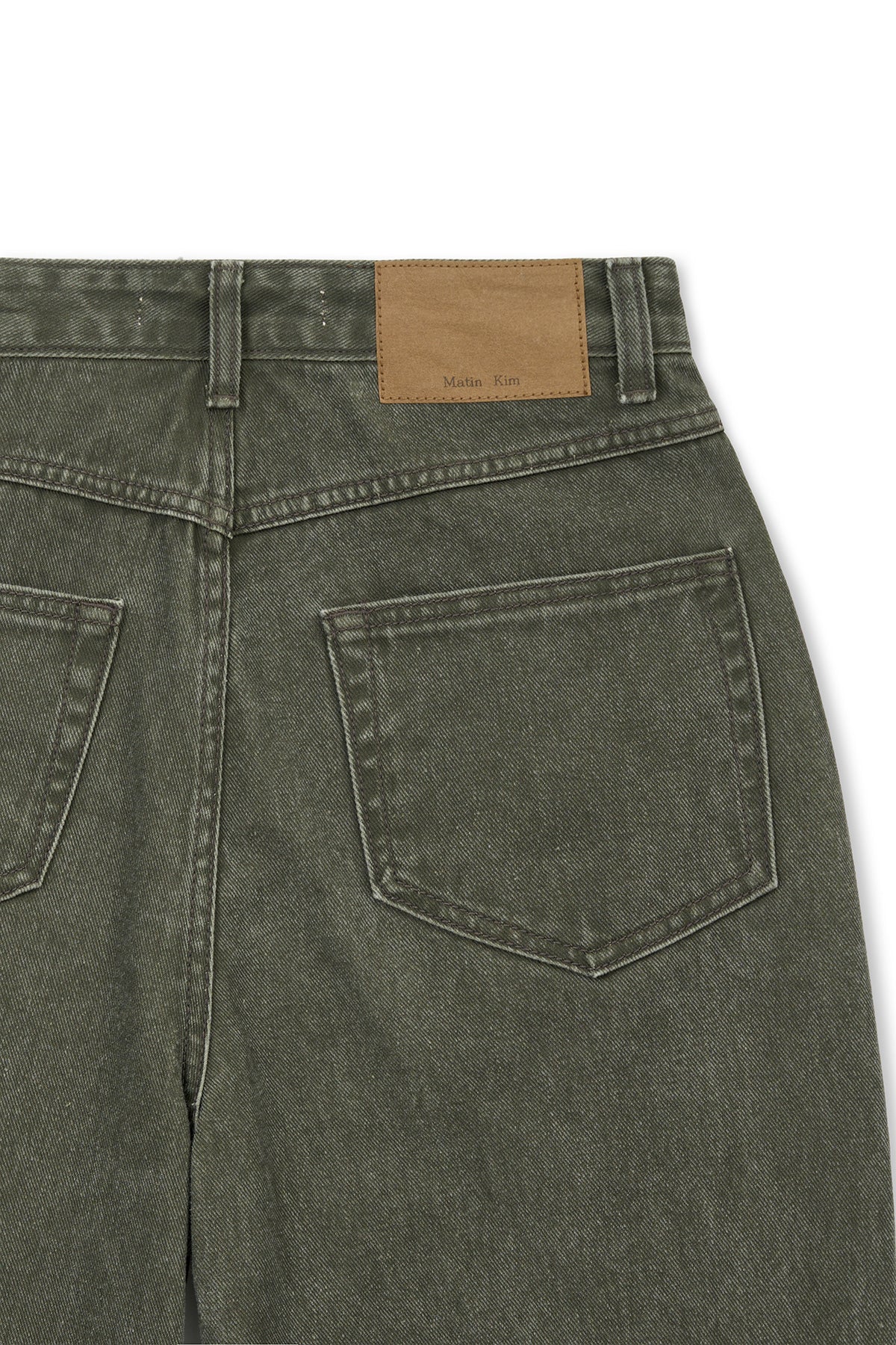 matinkim DART POINT DENIM PANTS IN KHAKI