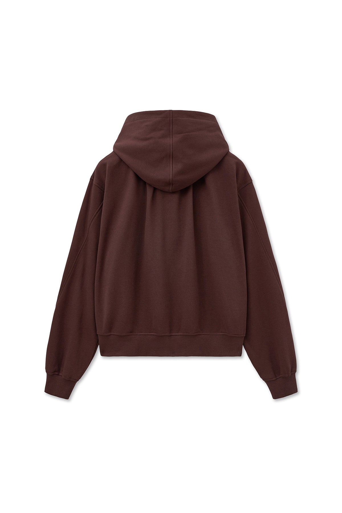 matinkim DRAWSTRING POINT ZIP UP HOODY IN BURGUNDY