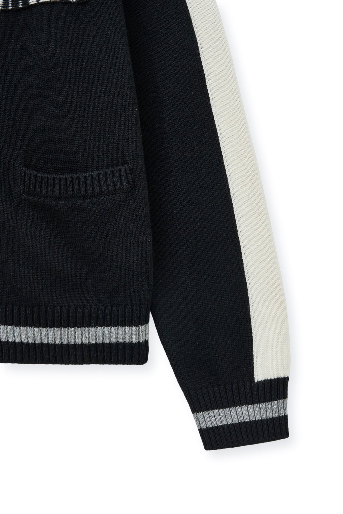matinkim MATIN KIM INITIAL KNIT ZIP UP FOR MEN IN BLACK