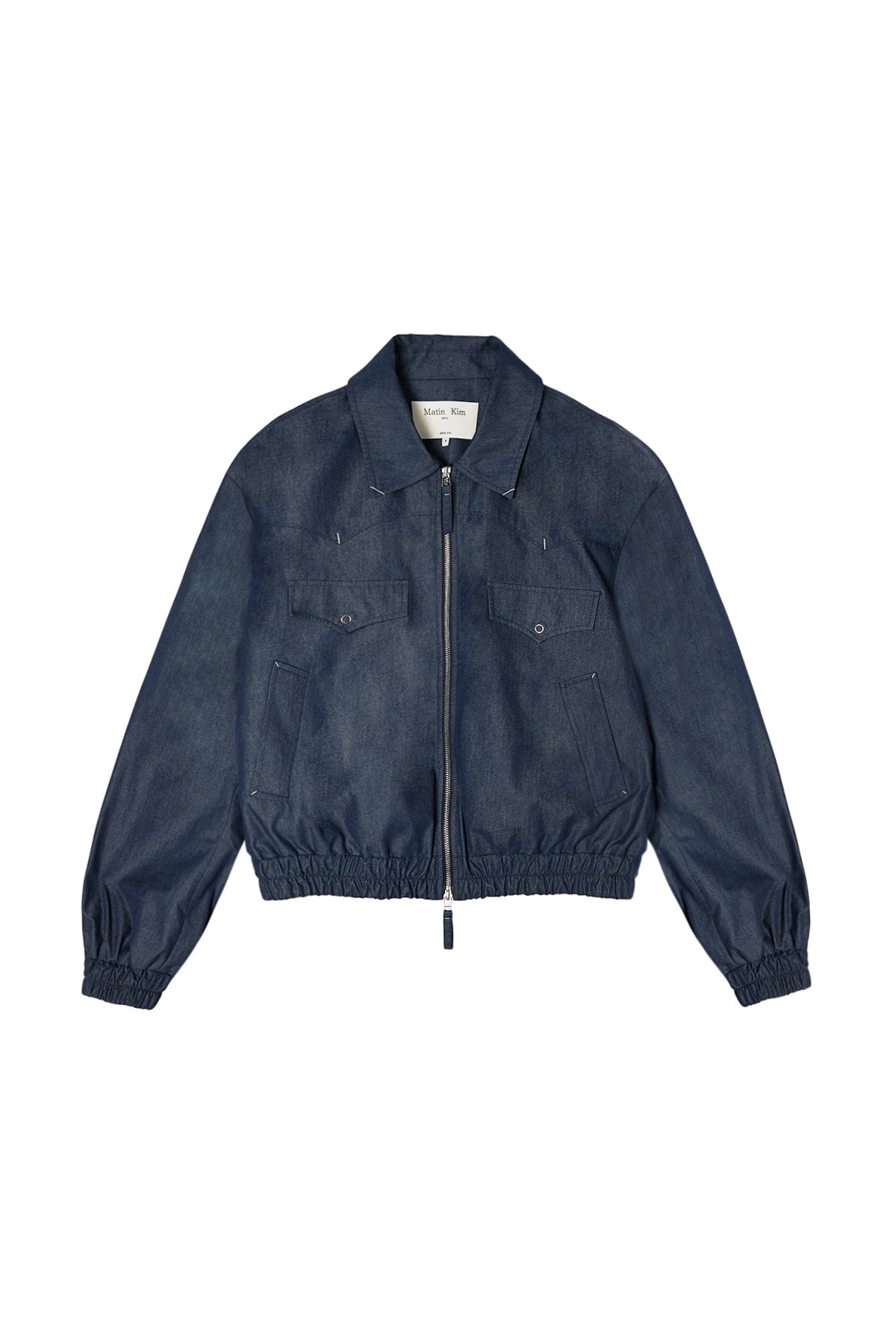 matinkim WESTERN DETAIL DENIM LIKE BLOUSON IN NAVY