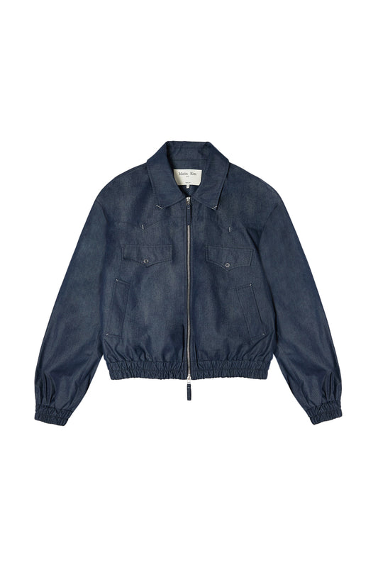 matinkim WESTERN DETAIL DENIM LIKE BLOUSON IN NAVY