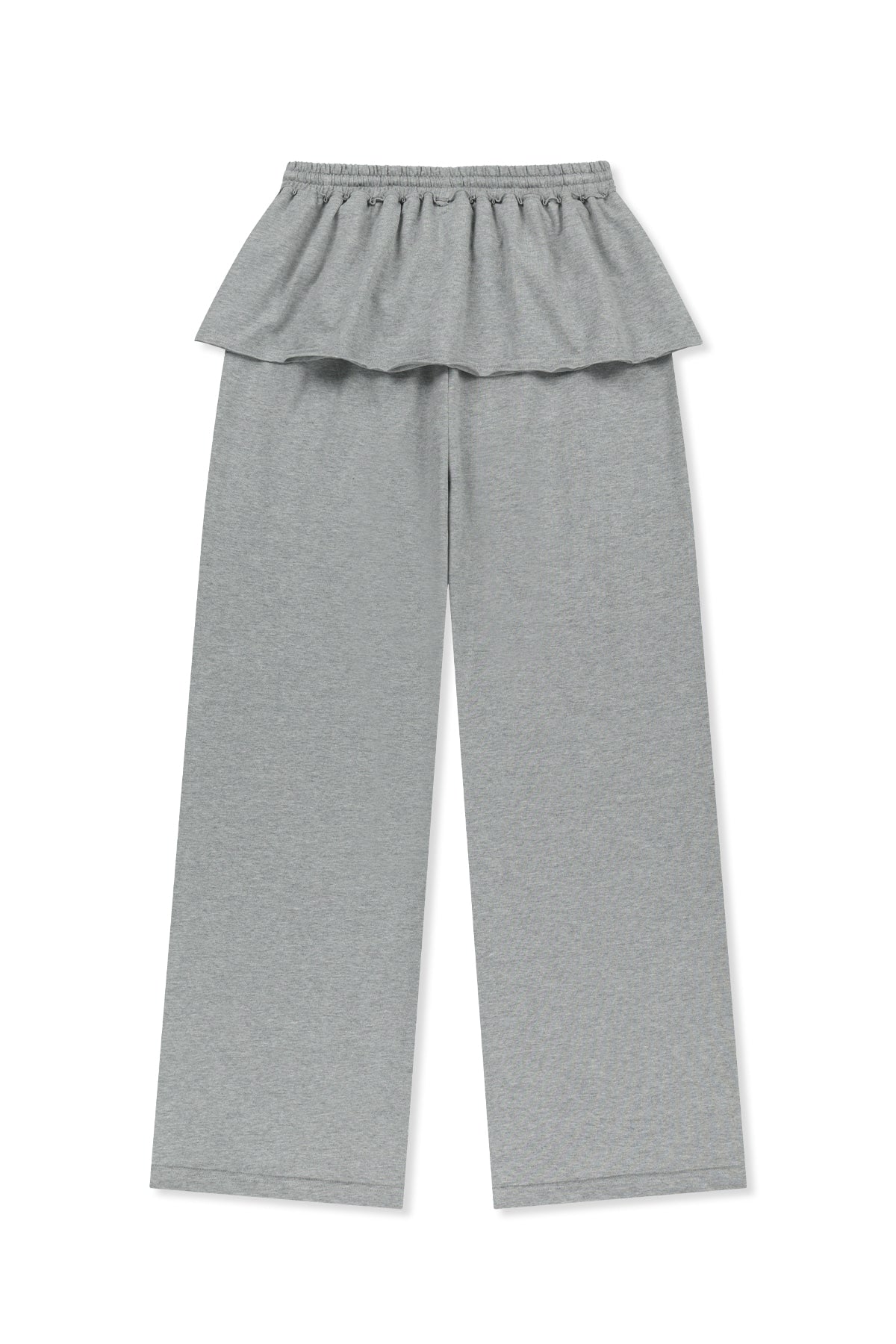 matinkim LAYERED SKIRT JERSEY PANTS IN GREY