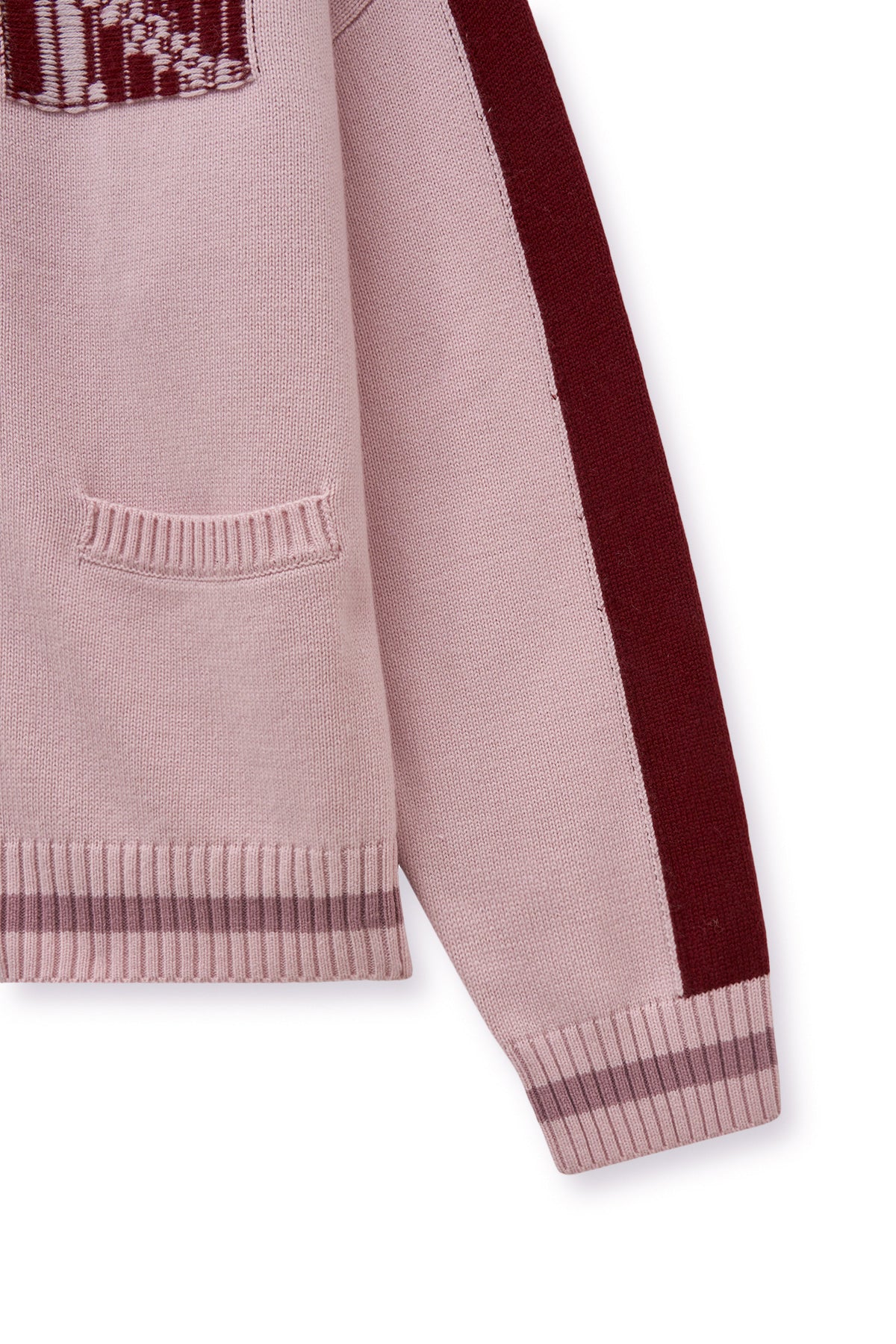 matinkim MATIN KIM INITIAL KNIT ZIP UP FOR MEN IN PINK