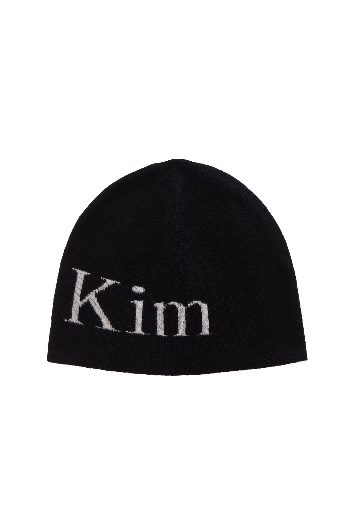 matinkim LOGO JACQUARD SHORT BEANIE IN BLACK