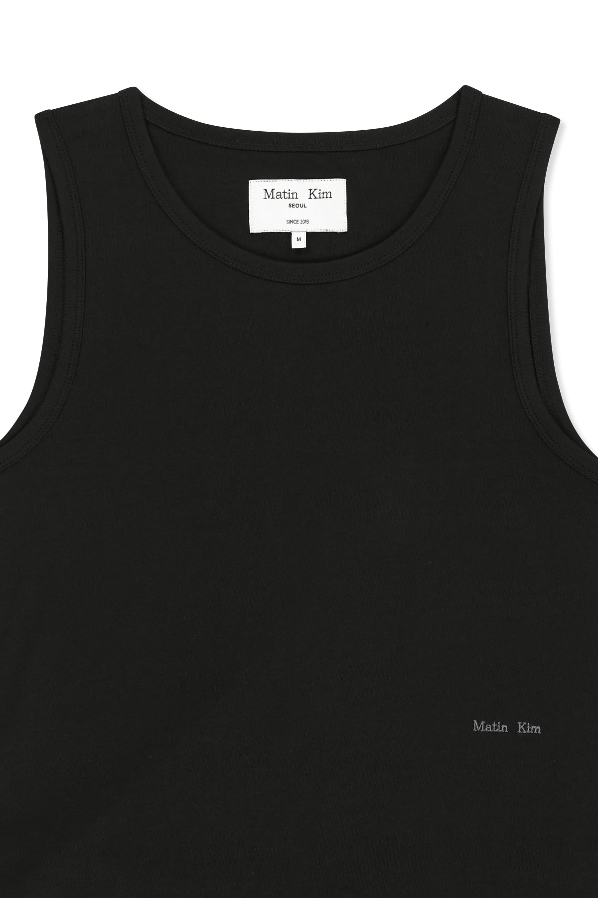 matinkim HEM TIE DETAIL SLEEVELESS TOP IN BLACK