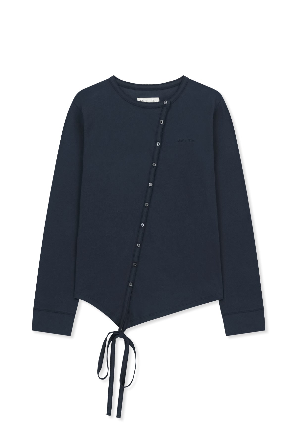 matinkim ASYMMETRIC BUTTON CLOSURE TOP IN NAVY