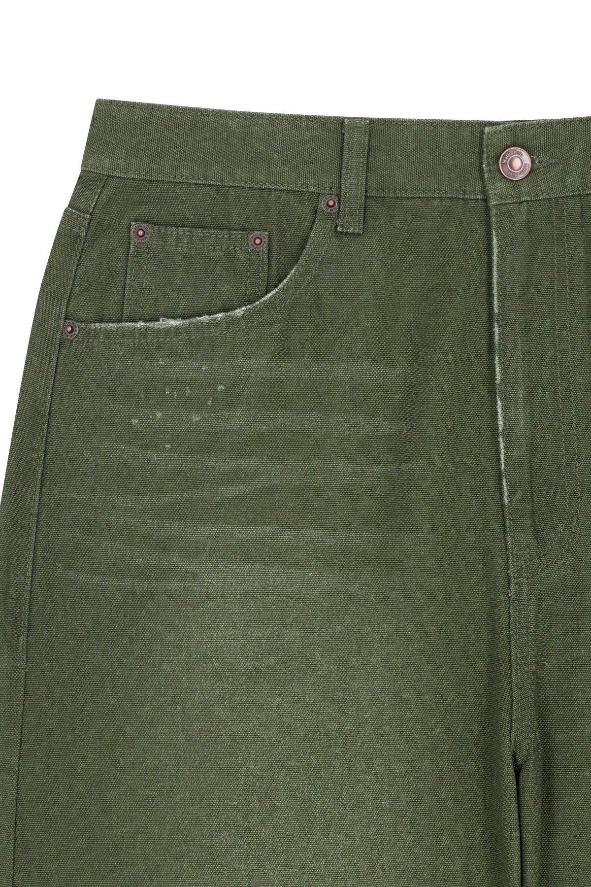 matinkim DISTRESSED DENIM PANTS FOR MEN IN KHAKI