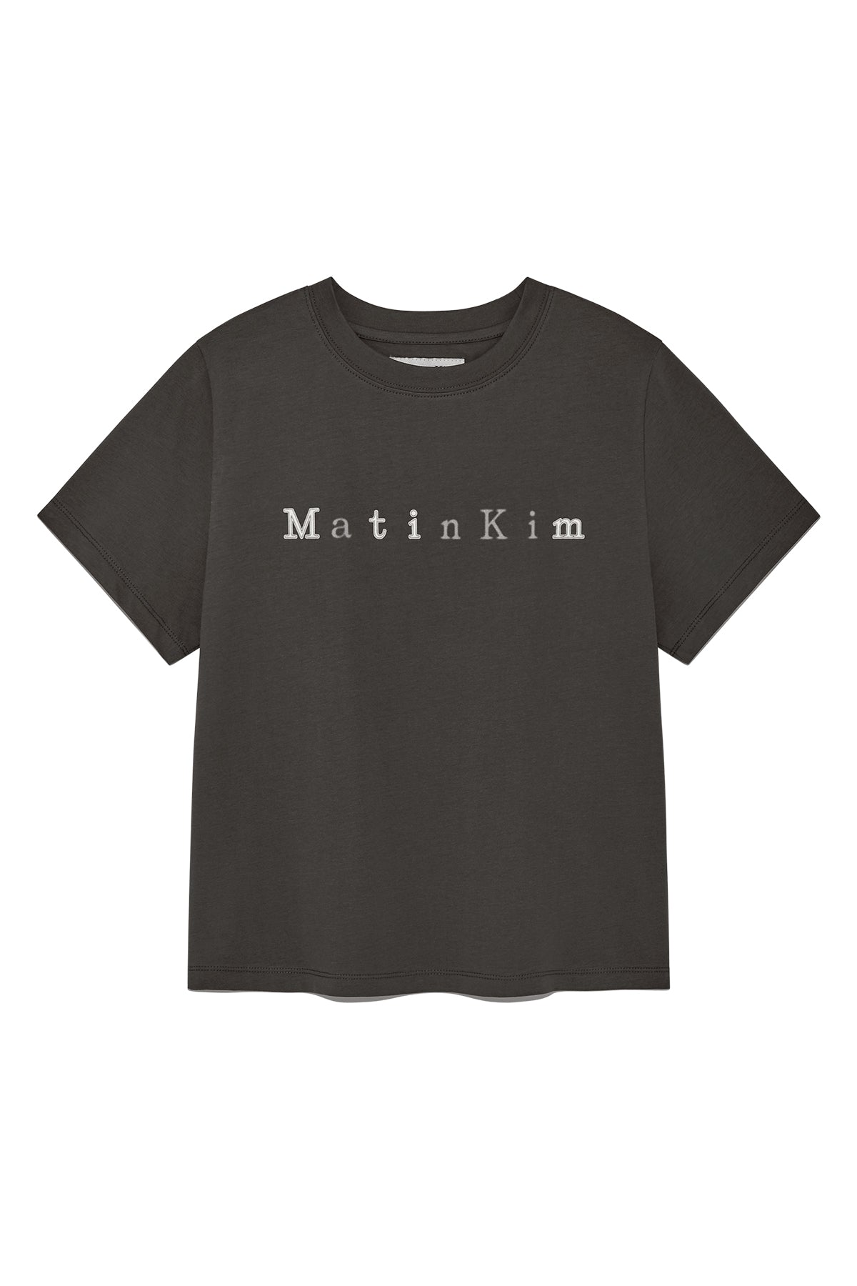 matinkim STICKER GRAPHIC LOGO TOP IN CHARCOAL