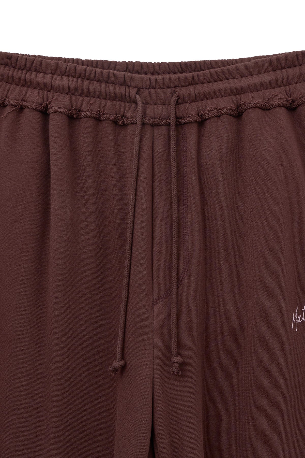 matinkim DRAWSTRING POINT SWEATPANTS IN BURGUNDY