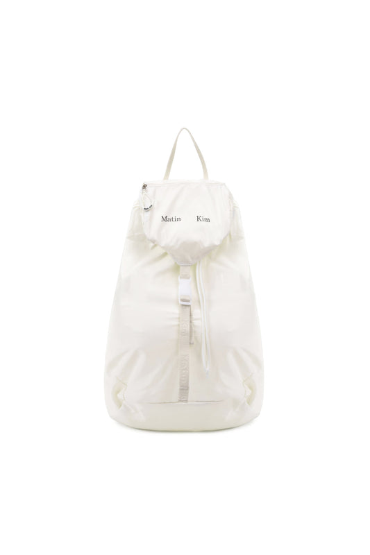 matinkim GLOSSY PACKABLE BACKPACK IN WHITE