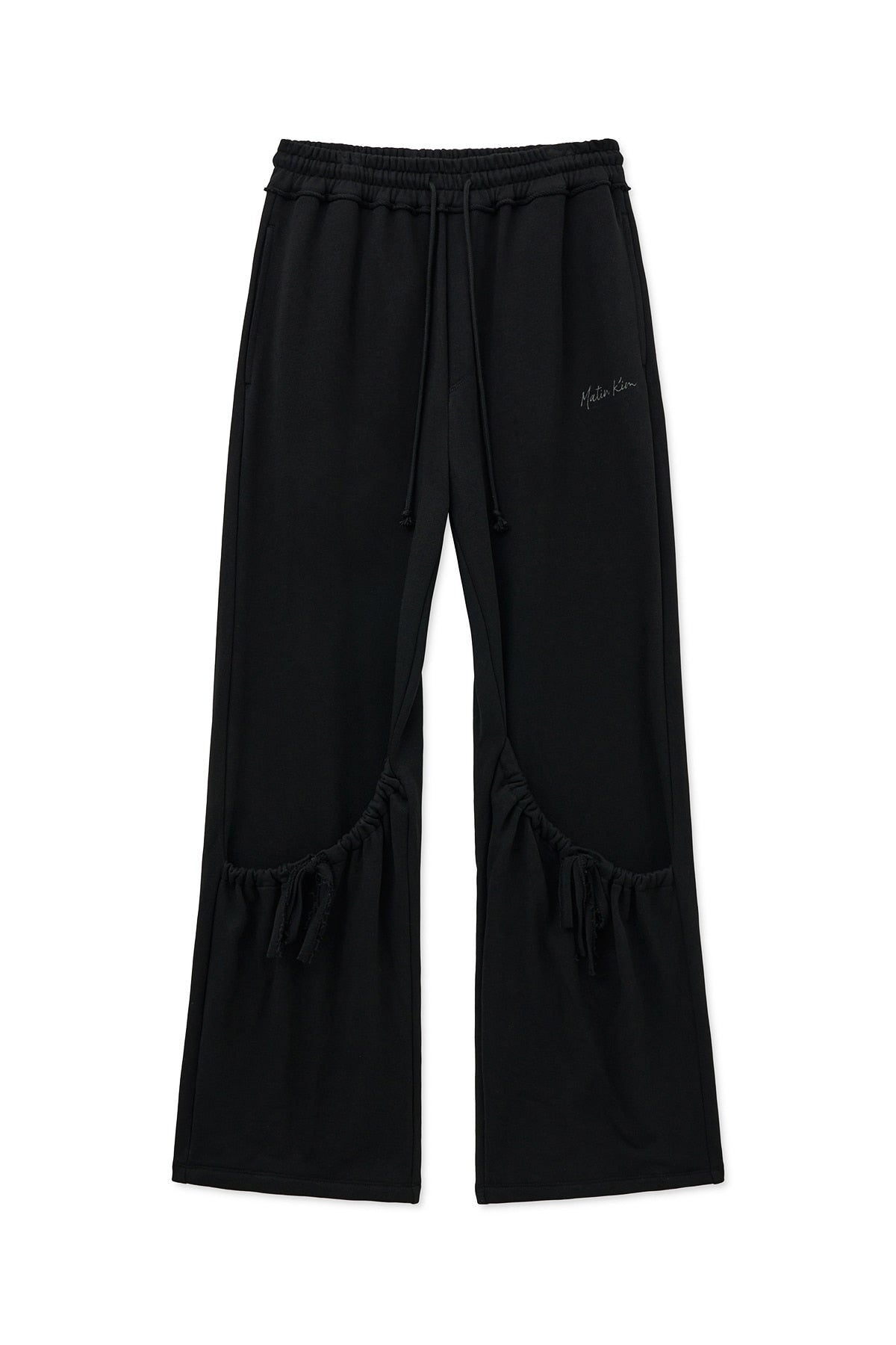 matinkim DRAWSTRING POINT SWEATPANTS IN BLACK