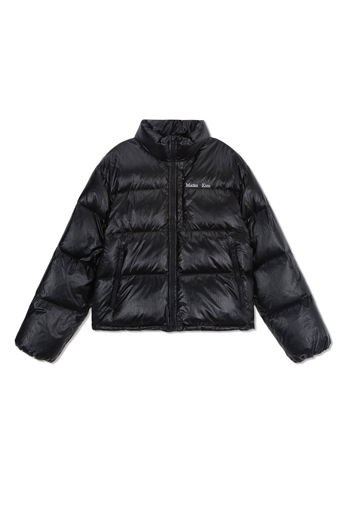 matinkim SMALL LOGO VOLUME DOWN JUMPER FOR WOMEN IN BLACK