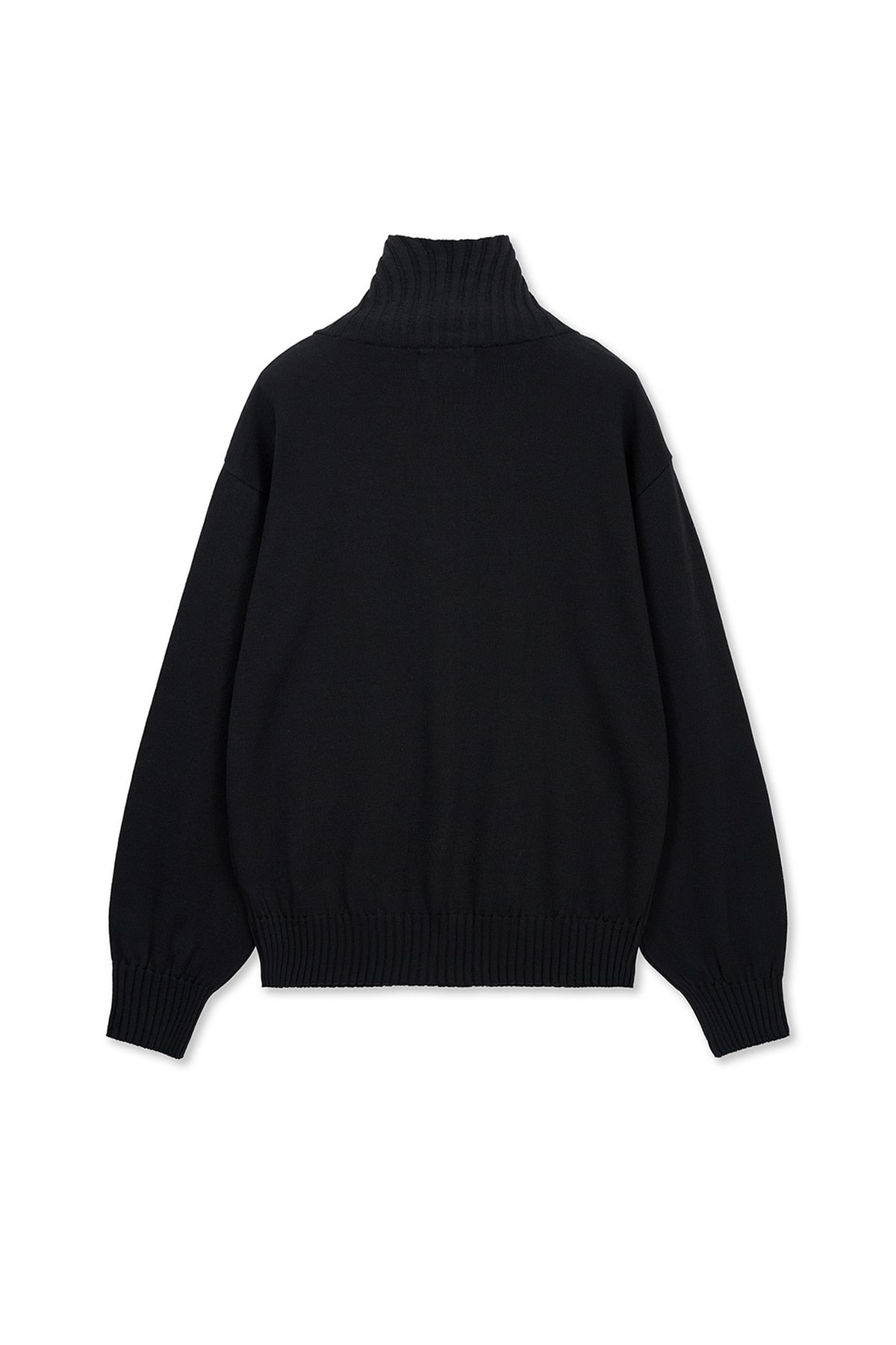 matinkim HIGH NECK EMBROIDERED LOGO ZIP UP FOR MEN IN BLACK