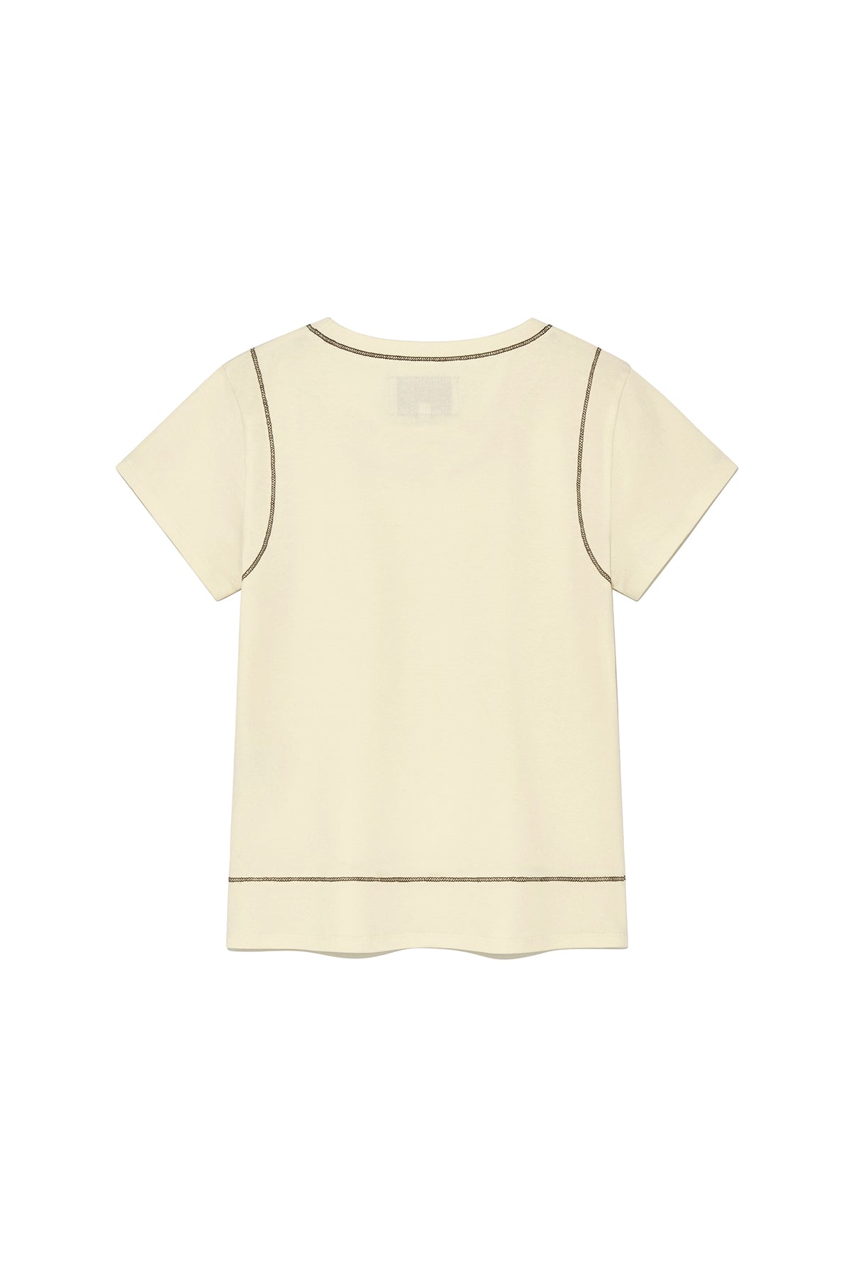 matinkim STITCH POINT SMALL LOGO TOP IN LIGHT YELLOW