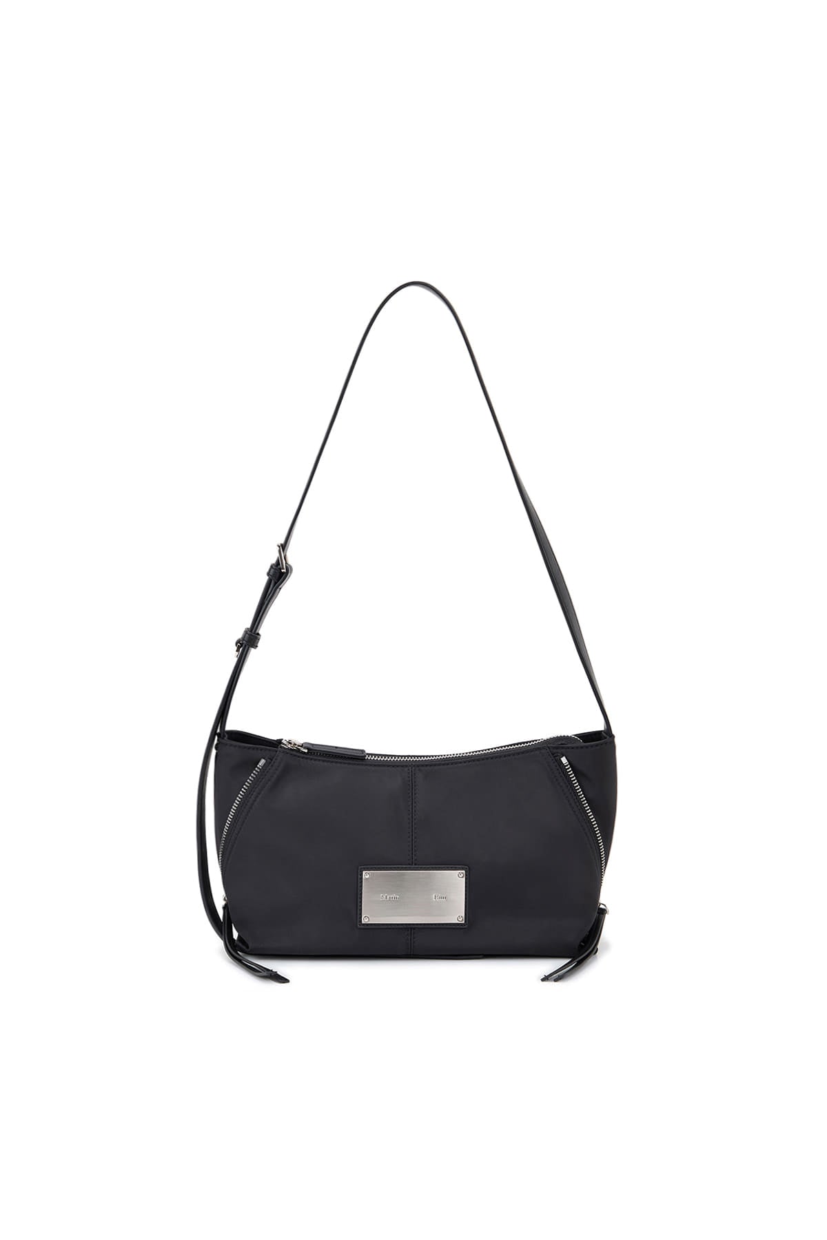 matinkim SIDE ZIPPER FABRIC TWO WAY BAG IN BLACK
