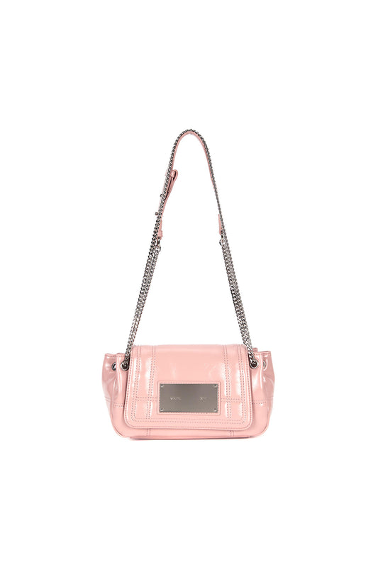 matinkim GLOSSY QUILTING SMALL CHAIN BAG IN PINK