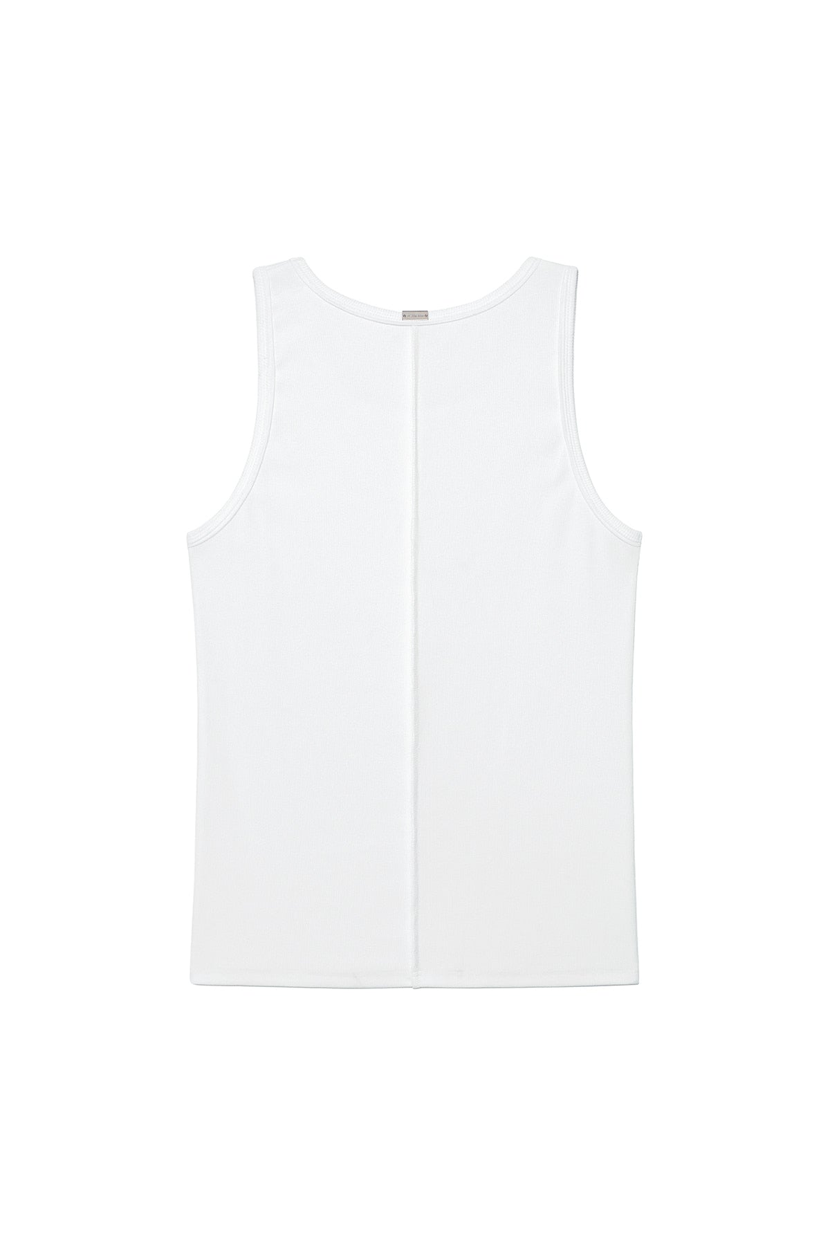 matinkim SMALL LOGO PINTUCK SLEEVELESS TOP FOR MEN IN WHITE
