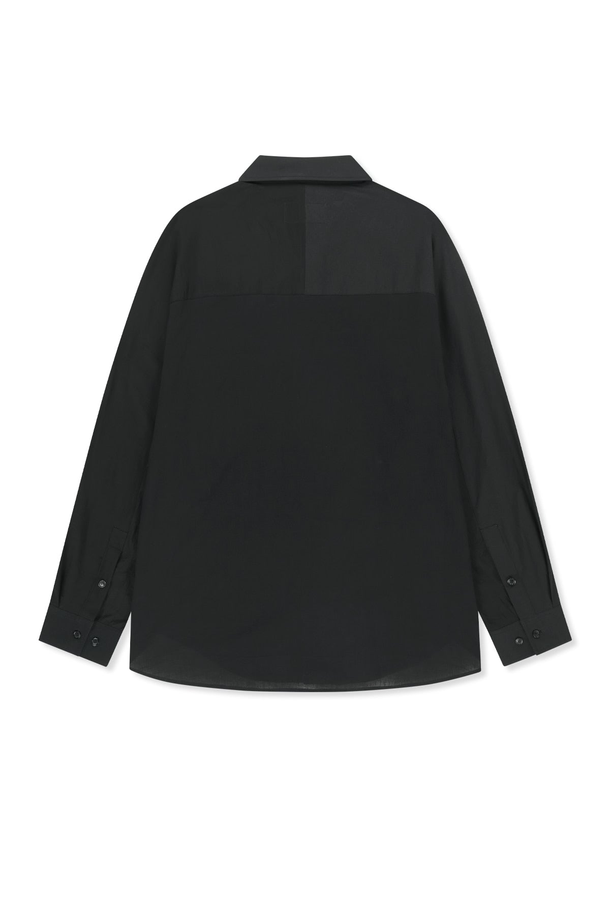 matinkim MIXED PANEL OVER FIT SHIRT IN BLACK