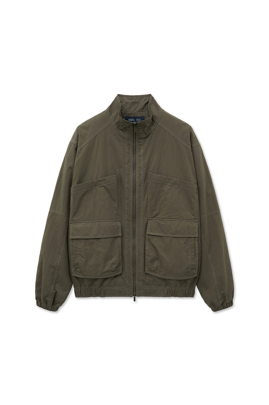 matinkim UTILITY BOMBER JUMPER FOR MEN IN KHAKI BROWN