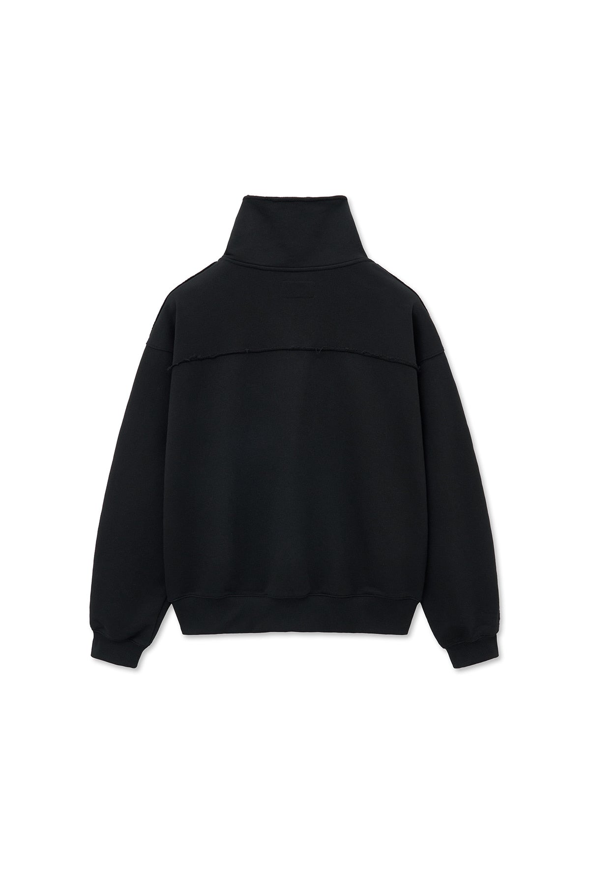 matinkim CUT OUT HALF ZIP SWEATSHIRT FOR MEN IN BLACK