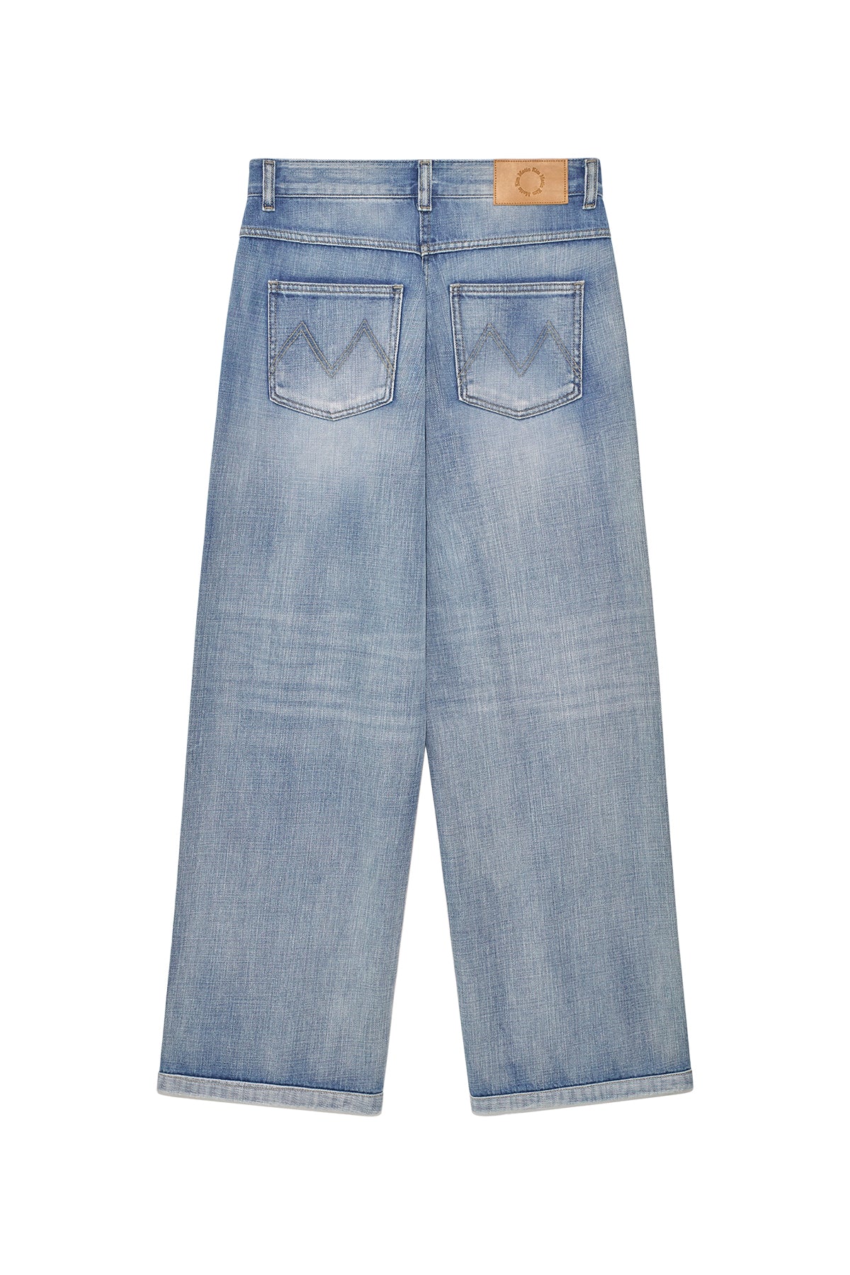 matinkim OUT POCKET WASHED DENIM PANTS IN LIGHT BLUE