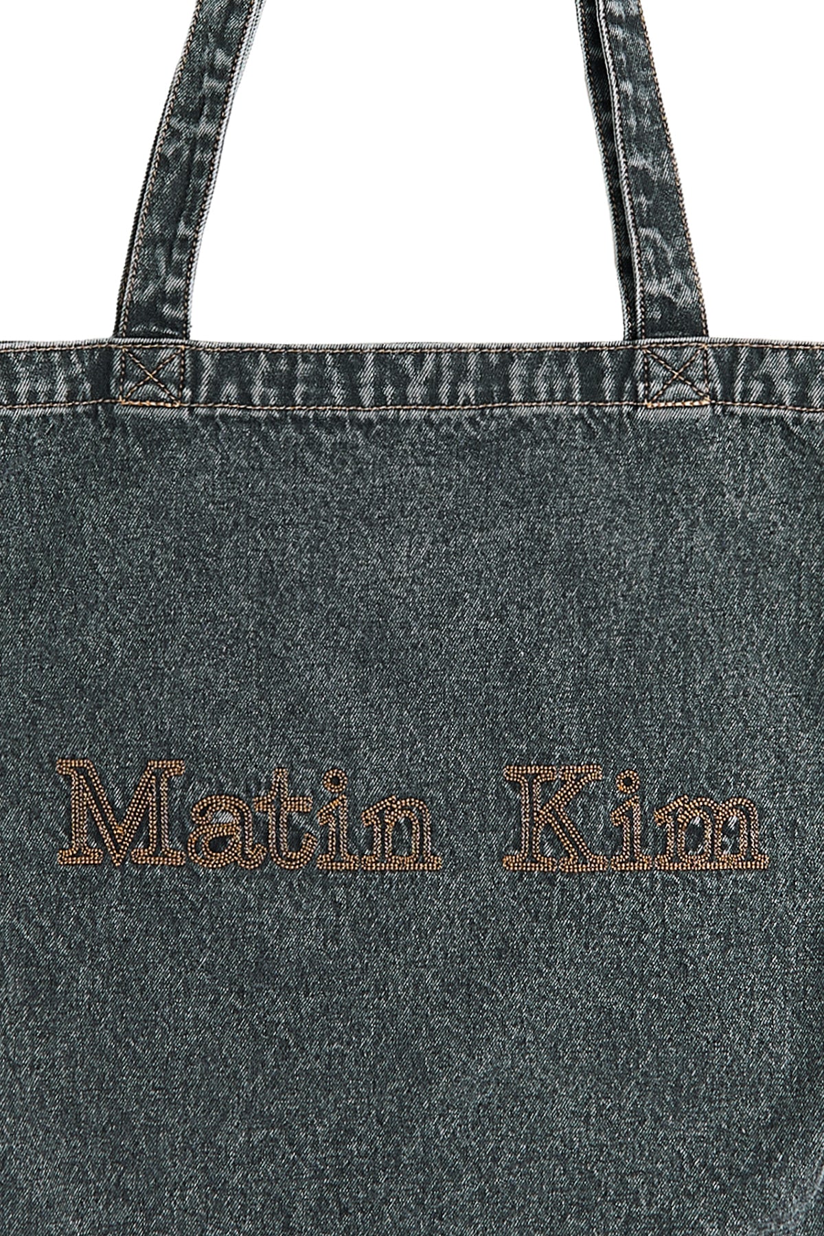 matinkim MATIN STITCH DENIM ECOBAG IN BLACK