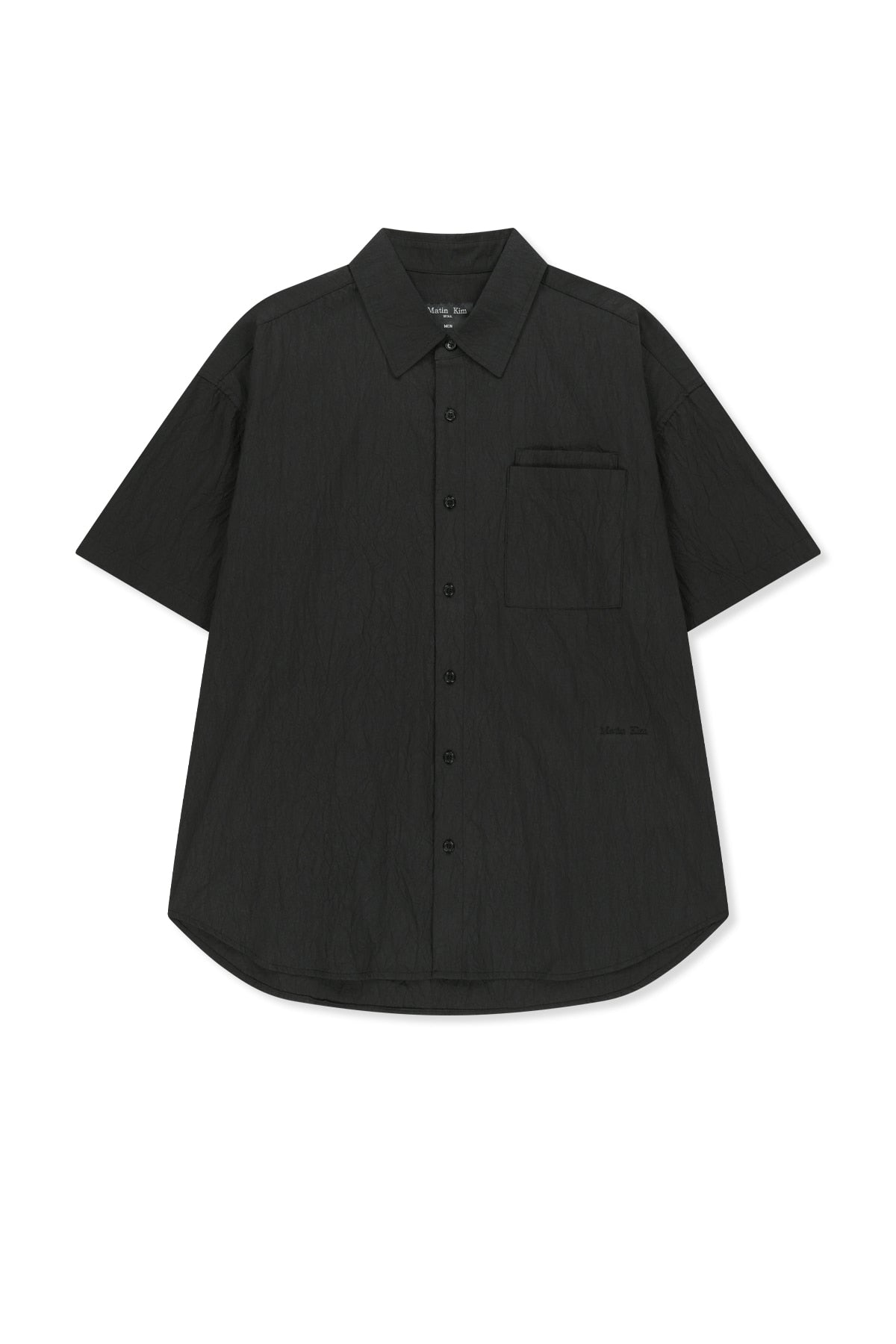 matinkim SMALL LOGO OVER FIT SHIRT FOR MEN IN CHARCOAL