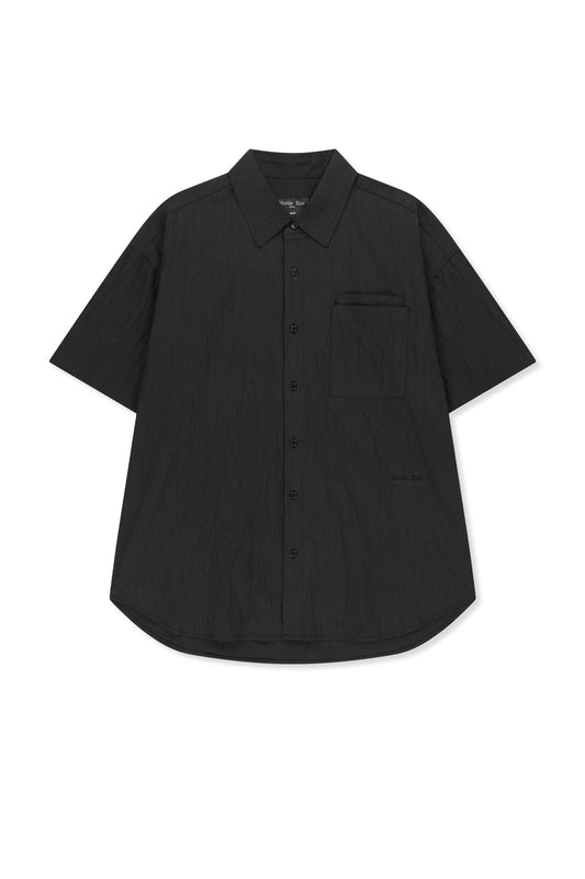 matinkim SMALL LOGO OVER FIT SHIRT FOR MEN IN CHARCOAL