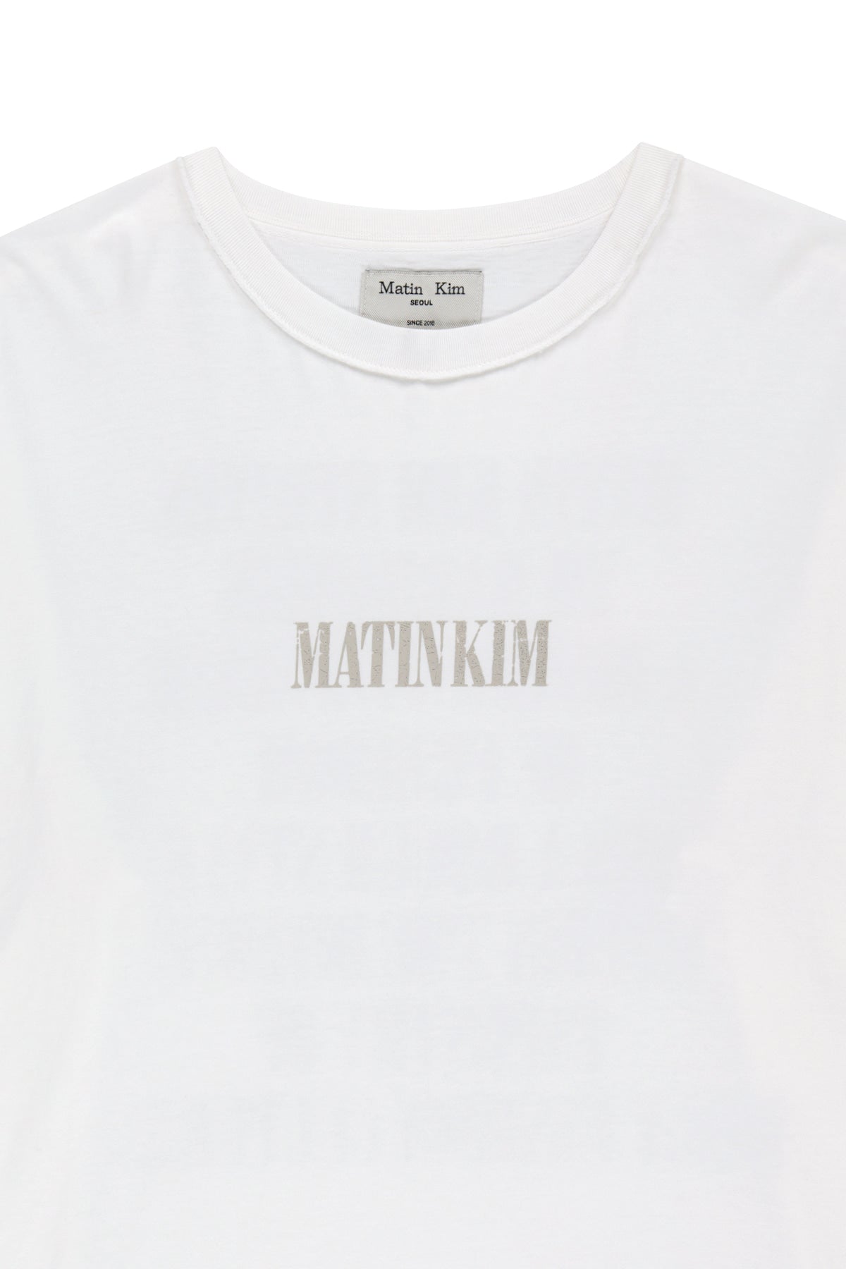 matinkim VINTAGE LETTERING GRAFFITI TOP IN WHITE