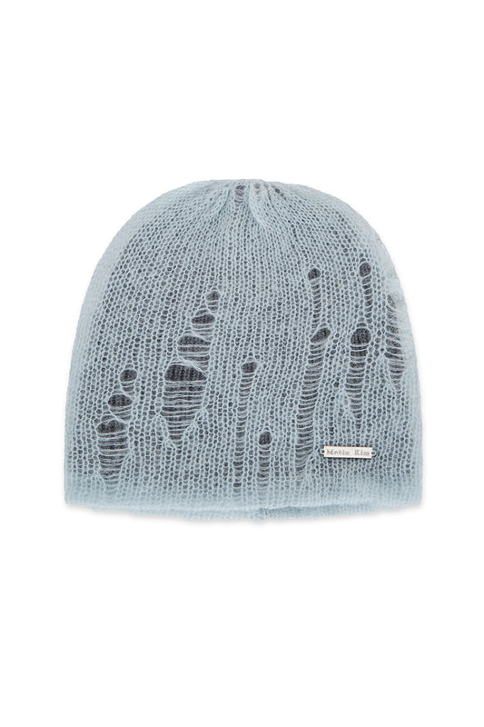 matinkim VINTAGE LAYER KNIT BEANIE IN LIGHT BLUE