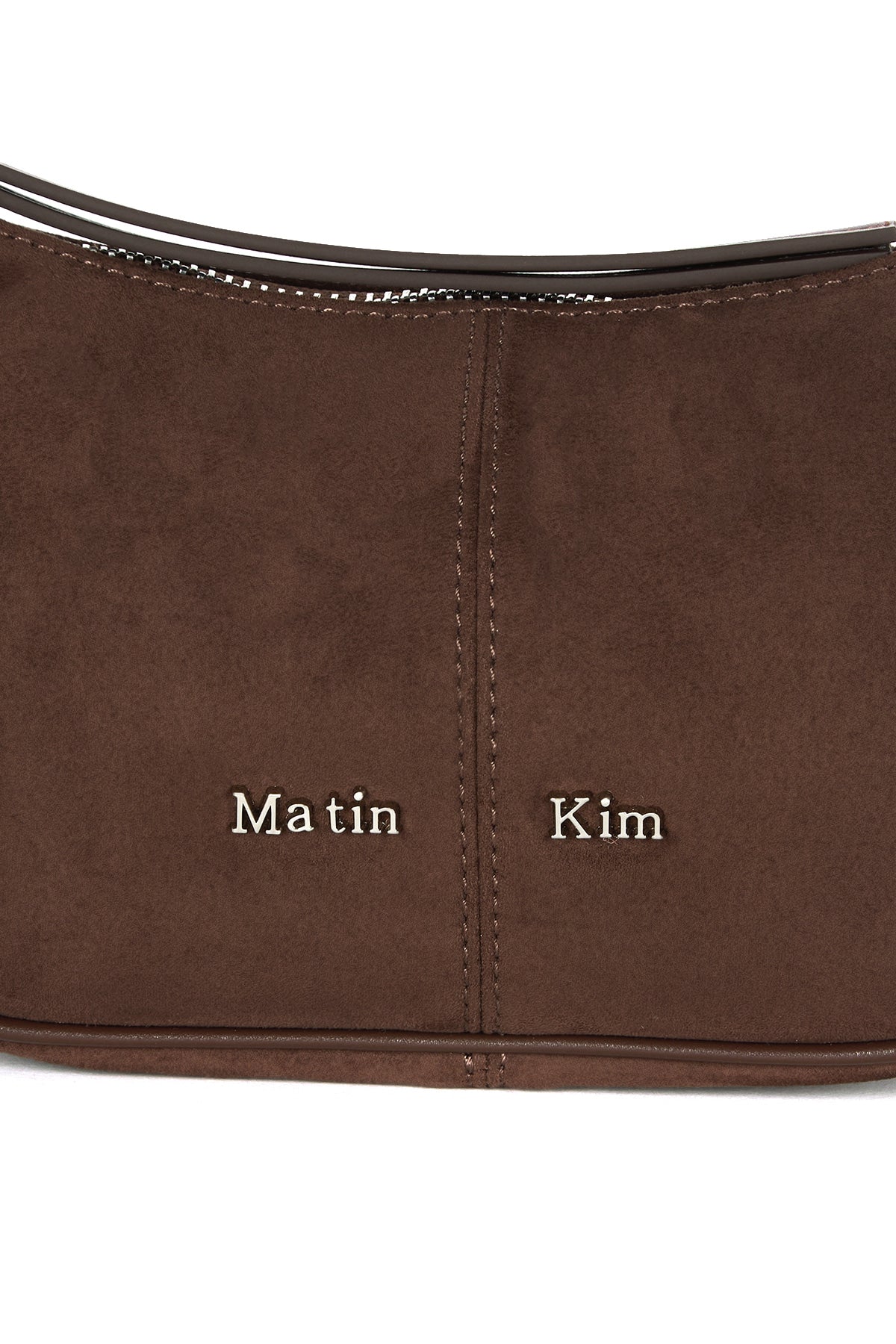 matinkim SUEDE MINI ARC HOBO BAG IN BROWN