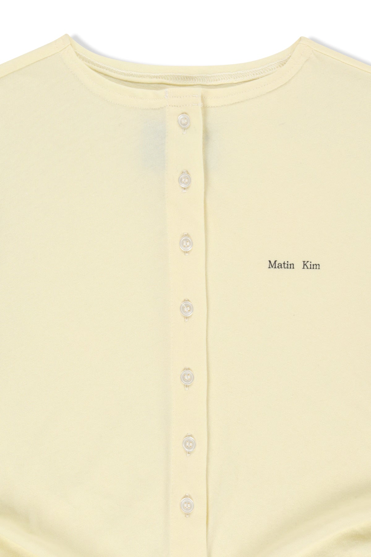 matinkim SIDE SHIRRING BUTTON TOP IN CREAM