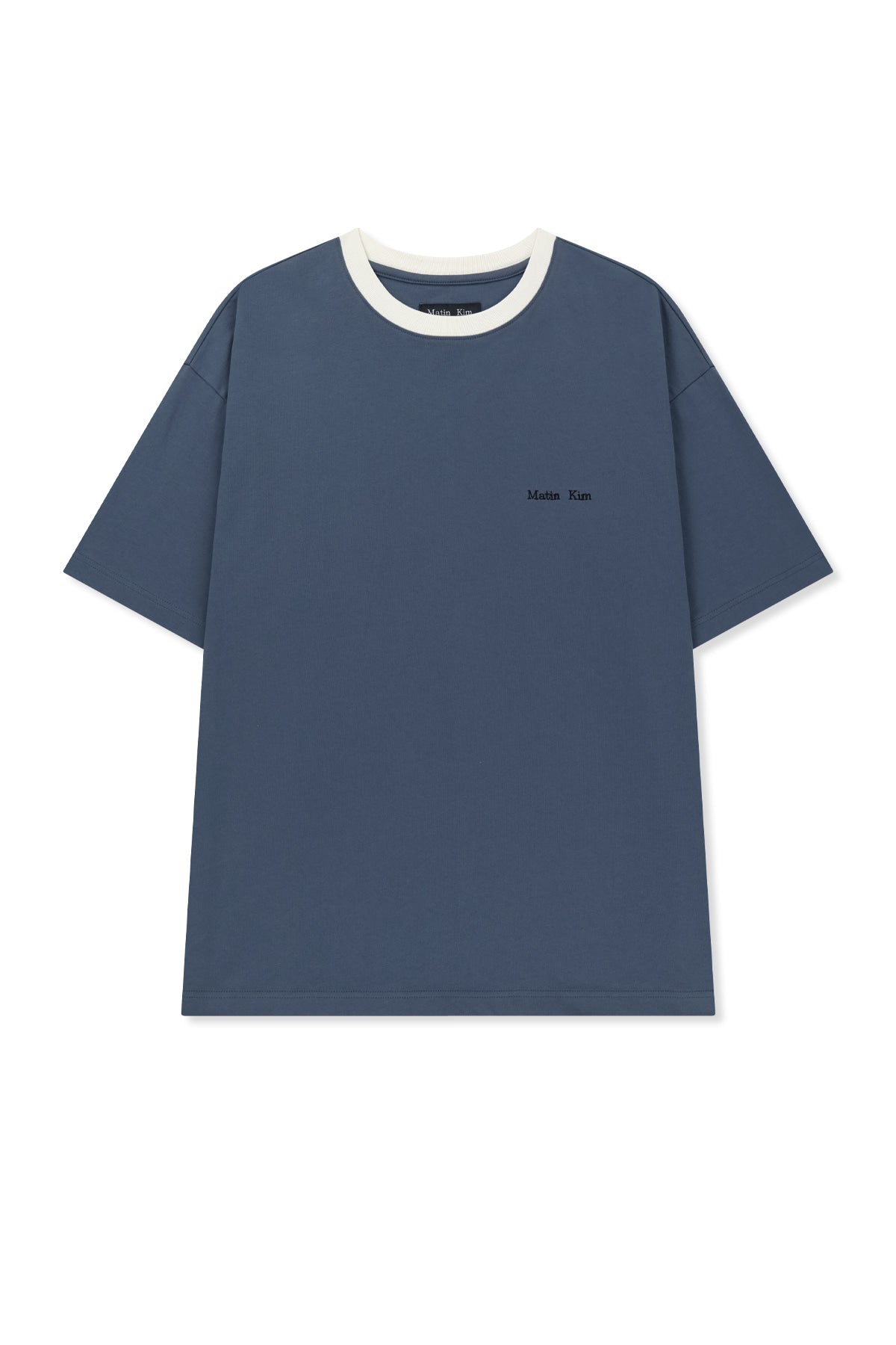 matinkim TONAL RIB BACK LOGO TOP FOR MEN IN SMOKE BLUE