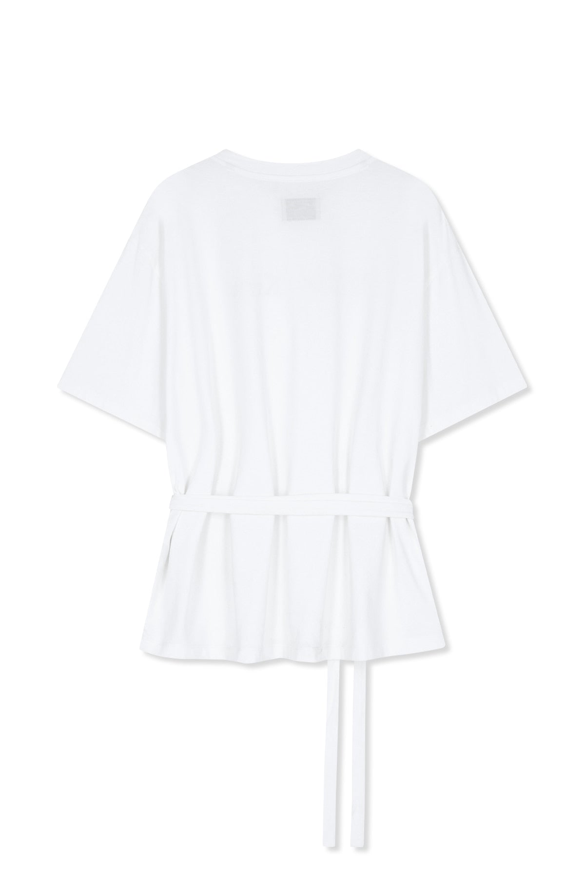 matinkim TIE DETAIL DRAPED LOGO TOP IN WHITE