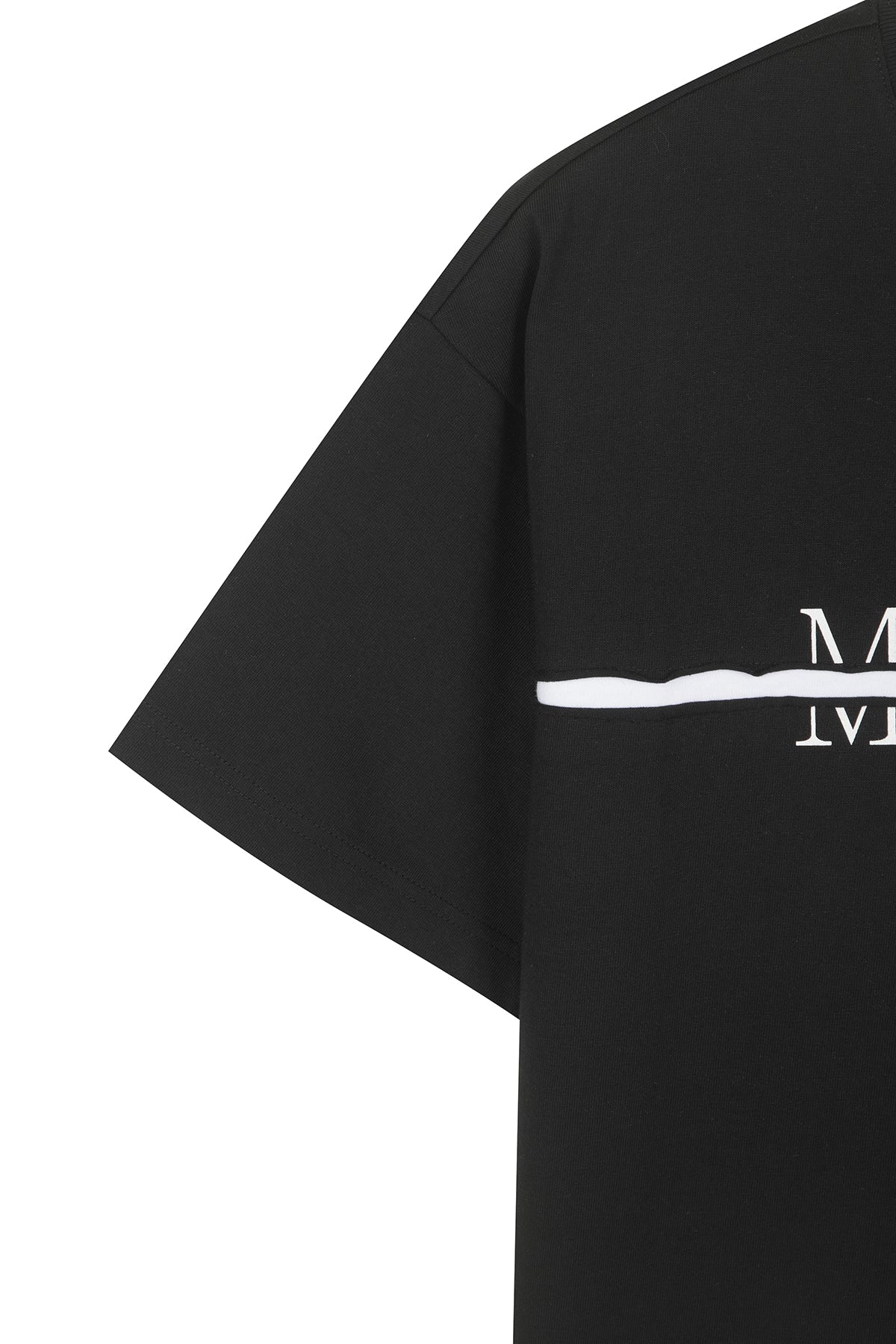 matinkim MATIN KIM LOGO CUTTED LAYERED TOP IN BLACK
