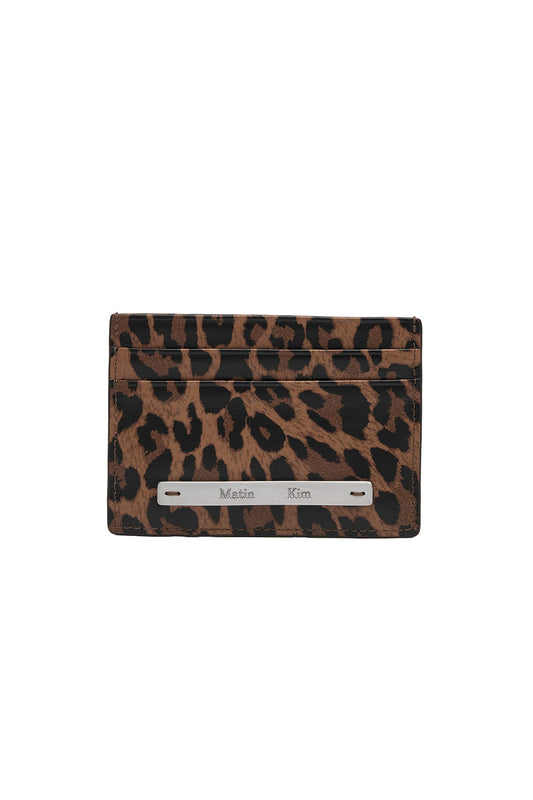 matinkim LEOPARD VINTAGE CARD WALLET IN BROWN