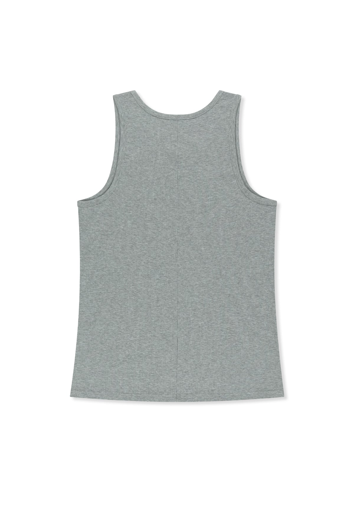 matinkim SLEEVELESS HENLEY TOP FOR MEN IN GREY