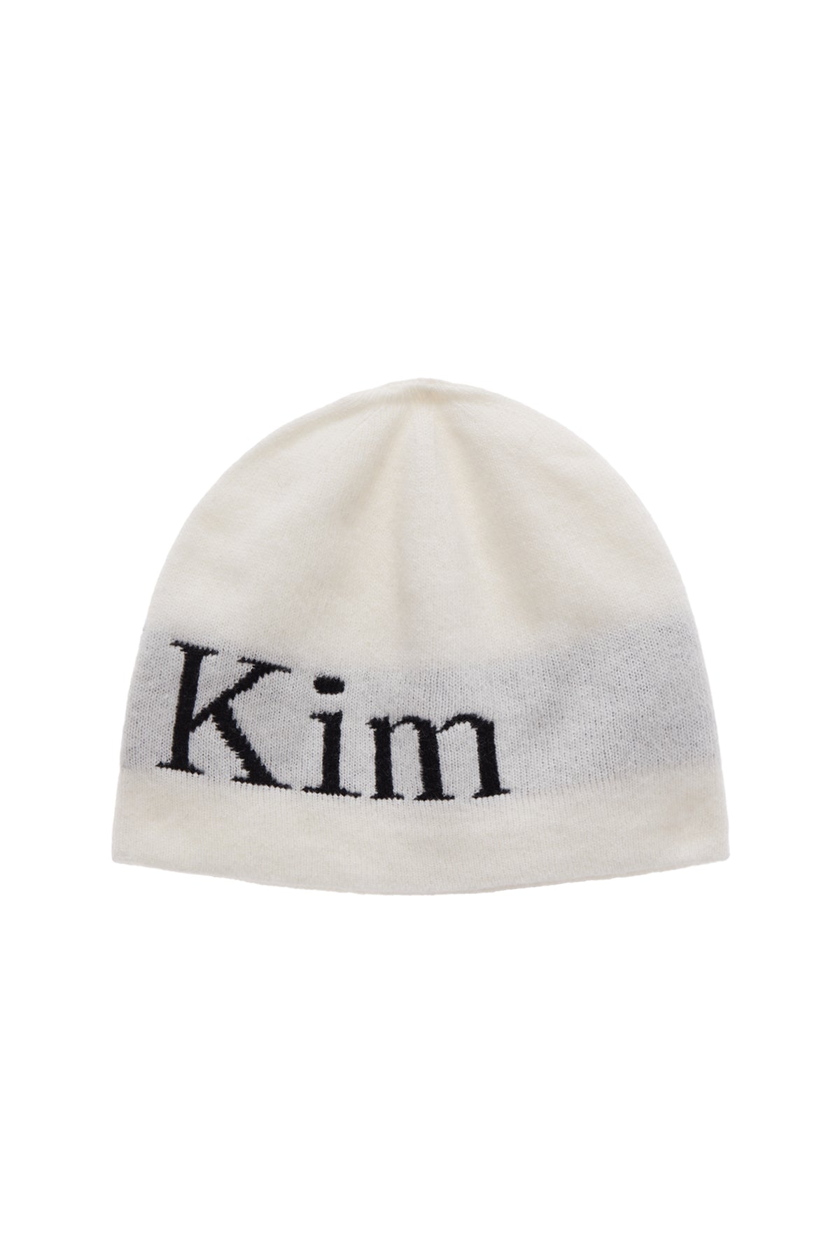 matinkim LOGO JACQUARD SHORT BEANIE IN WHITE