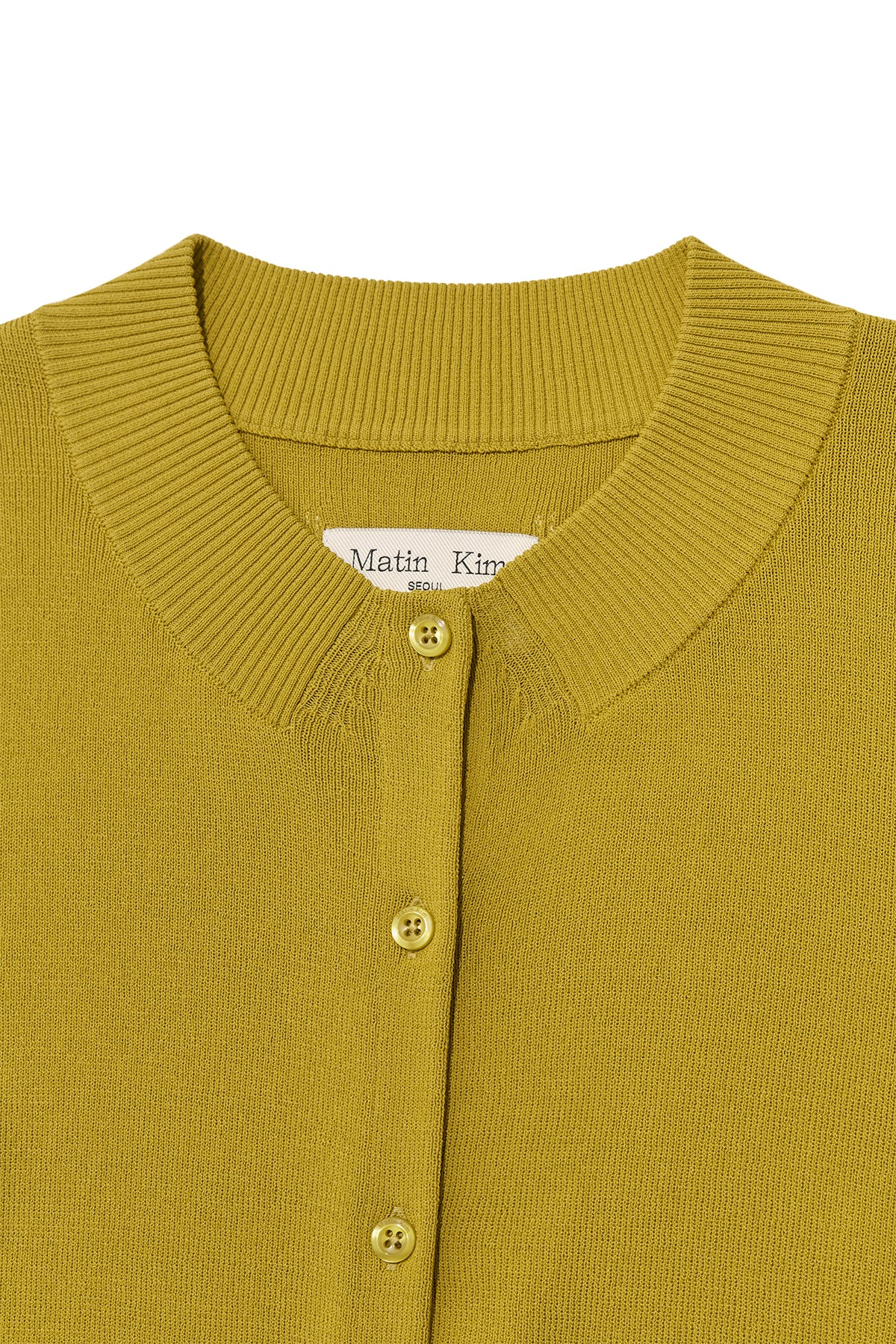 matinkim POCKET POINT HALF CARDIGAN IN OLIVE