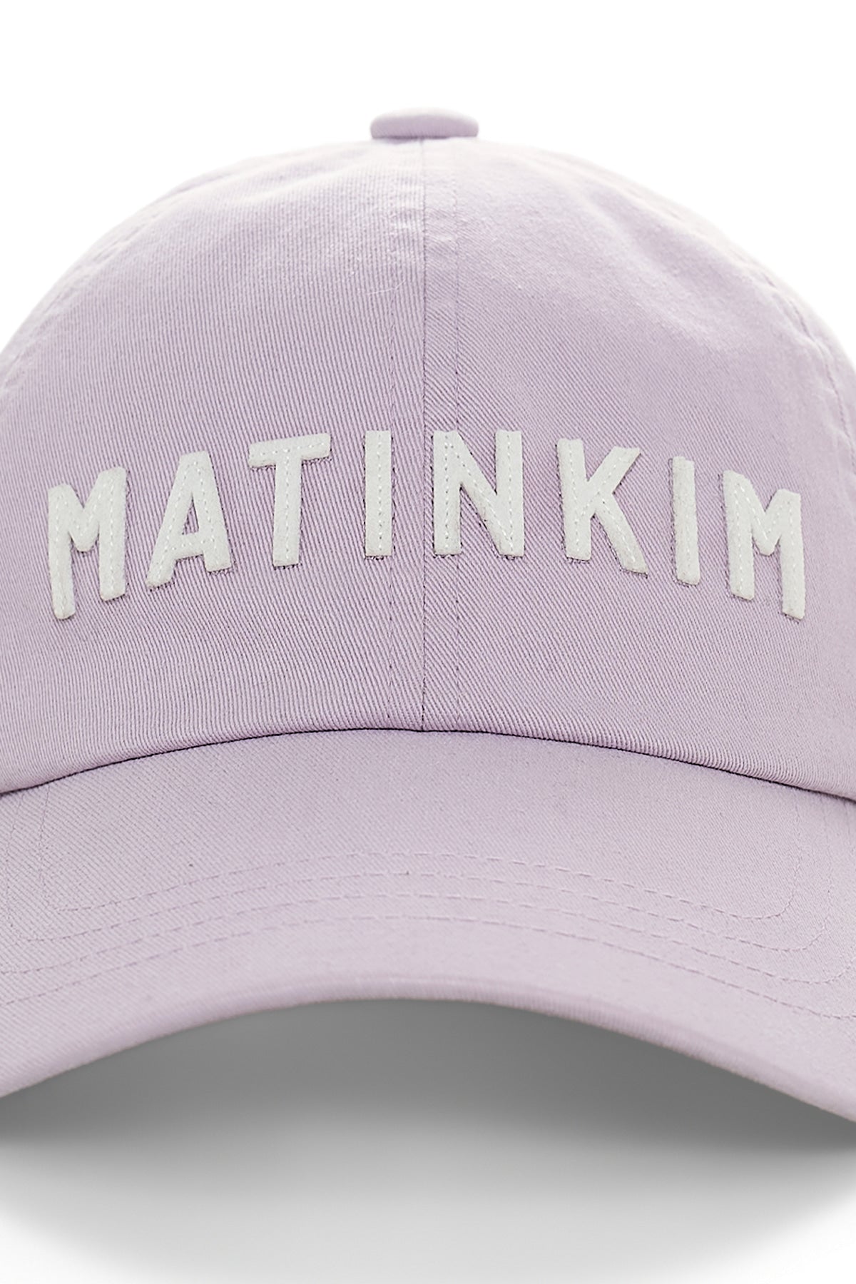 matinkim APPLIQUE FELT LOGO BALL CAP IN LILAC