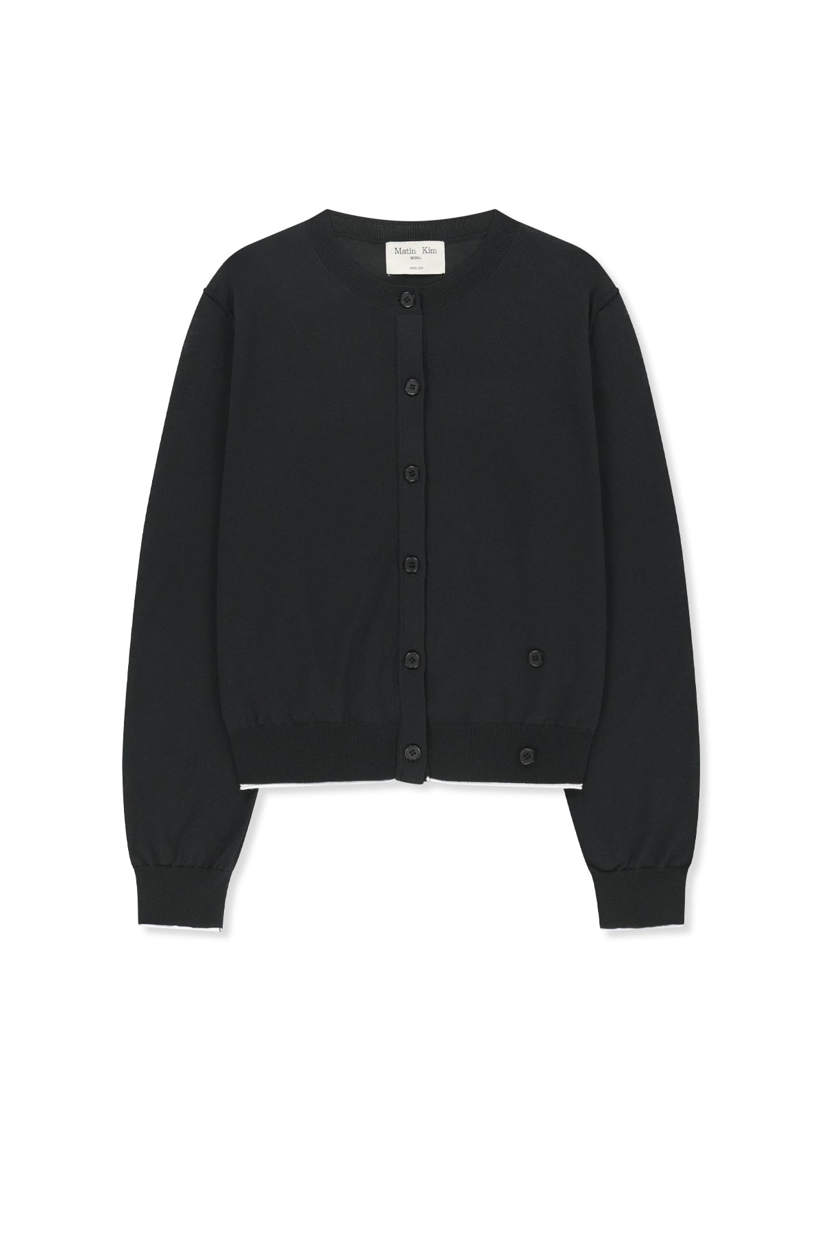 matinkim BACK LOGO SHEER CARDIGAN FOR WOMEN IN BLACK