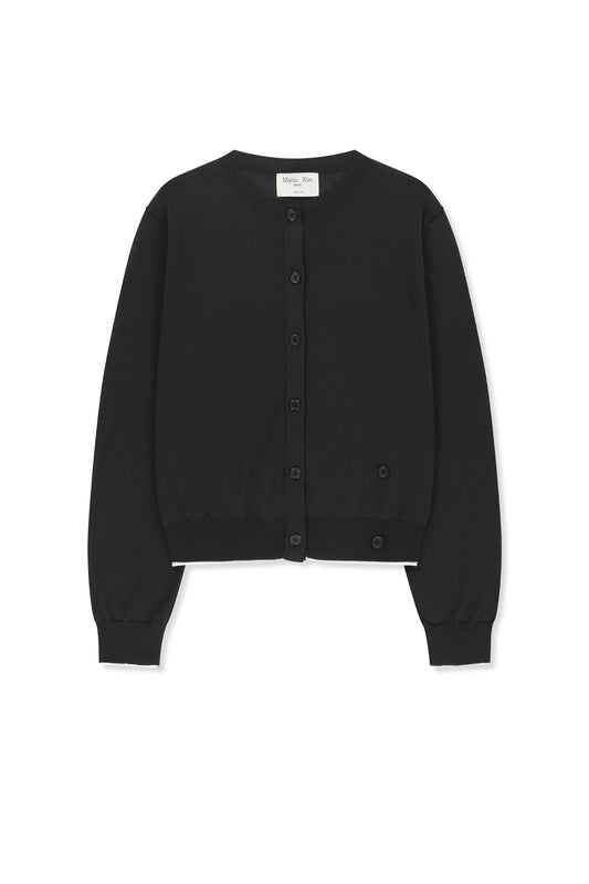 matinkim BACK LOGO SHEER CARDIGAN FOR WOMEN IN BLACK