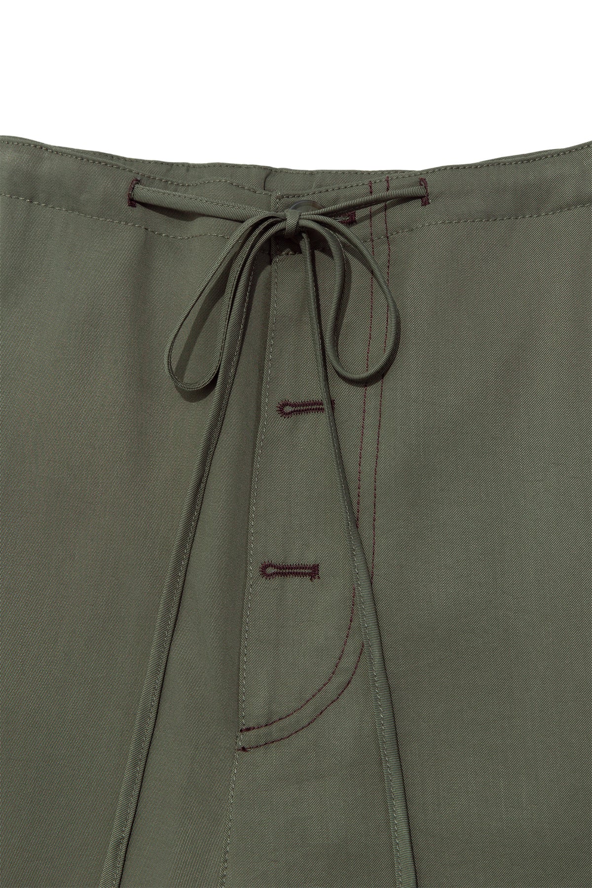 matinkim BUTTON POINT STRING WIDE PANTS IN KHAKI