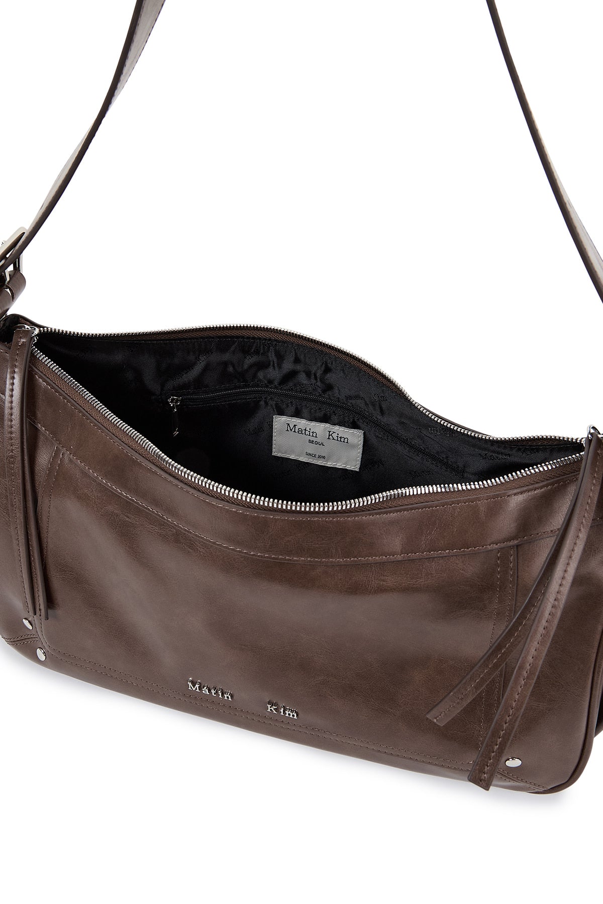 matinkim RIVET POINT QUAD SHOULDER BAG IN BROWN