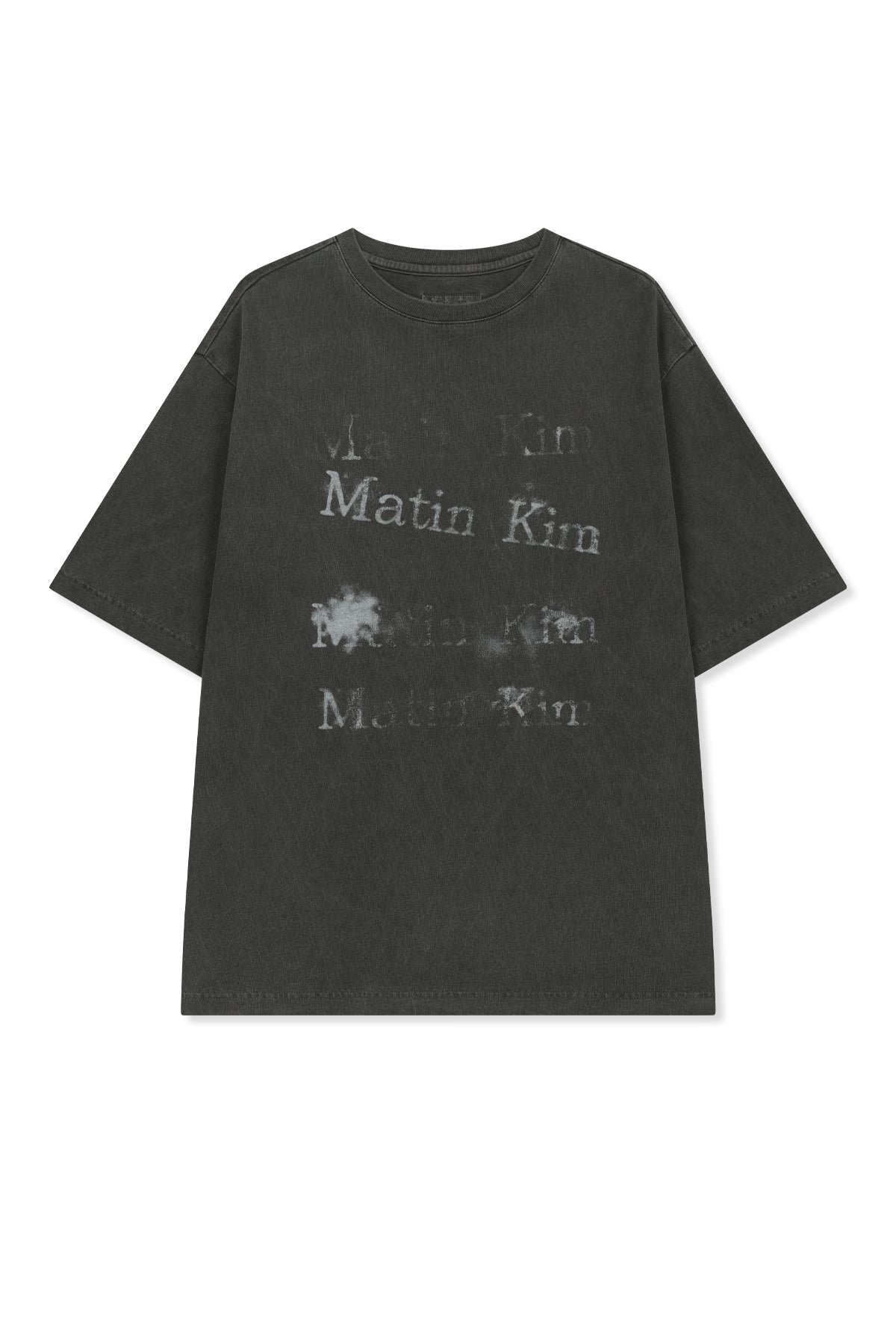 matinkim PIGMENT GRAFFITI LOGO TOP IN CHARCOAL