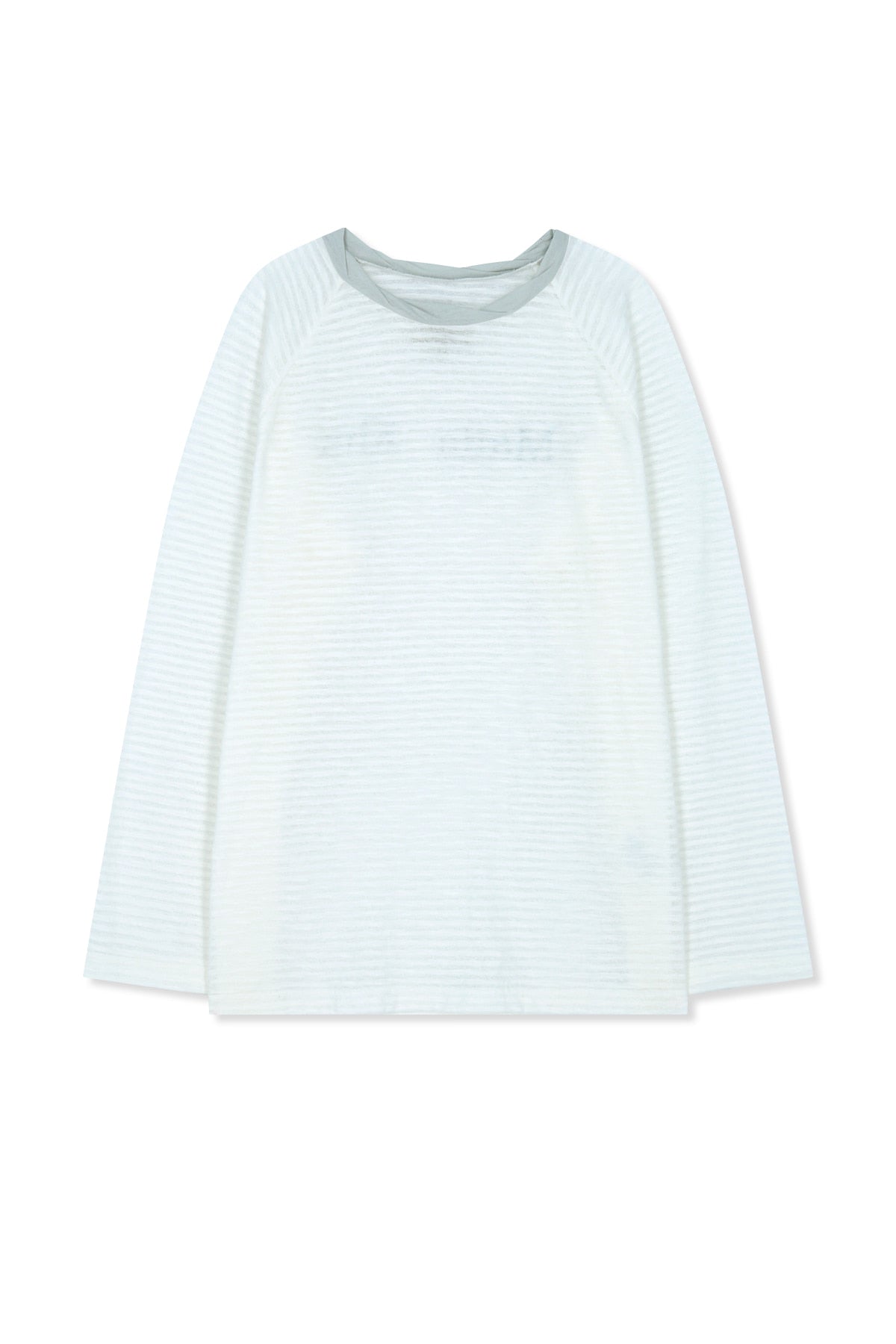 matinkim TWIST BOAT NECK STRIPE LOGO TOP IN WHITE