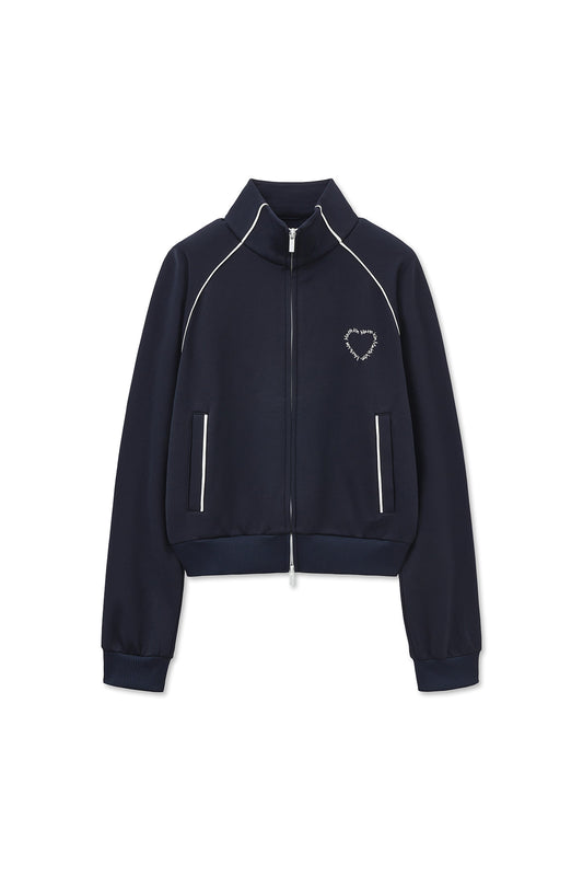 matinkim HEART LOGO TRACK JUMPER IN NAVY