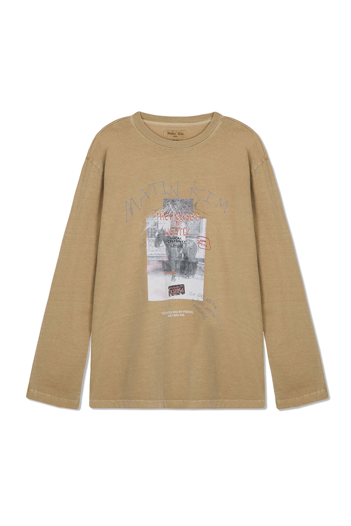 matinkim MATIN LNY 26 PIGMENT LONG SLEEVE TOP IN BEIGE